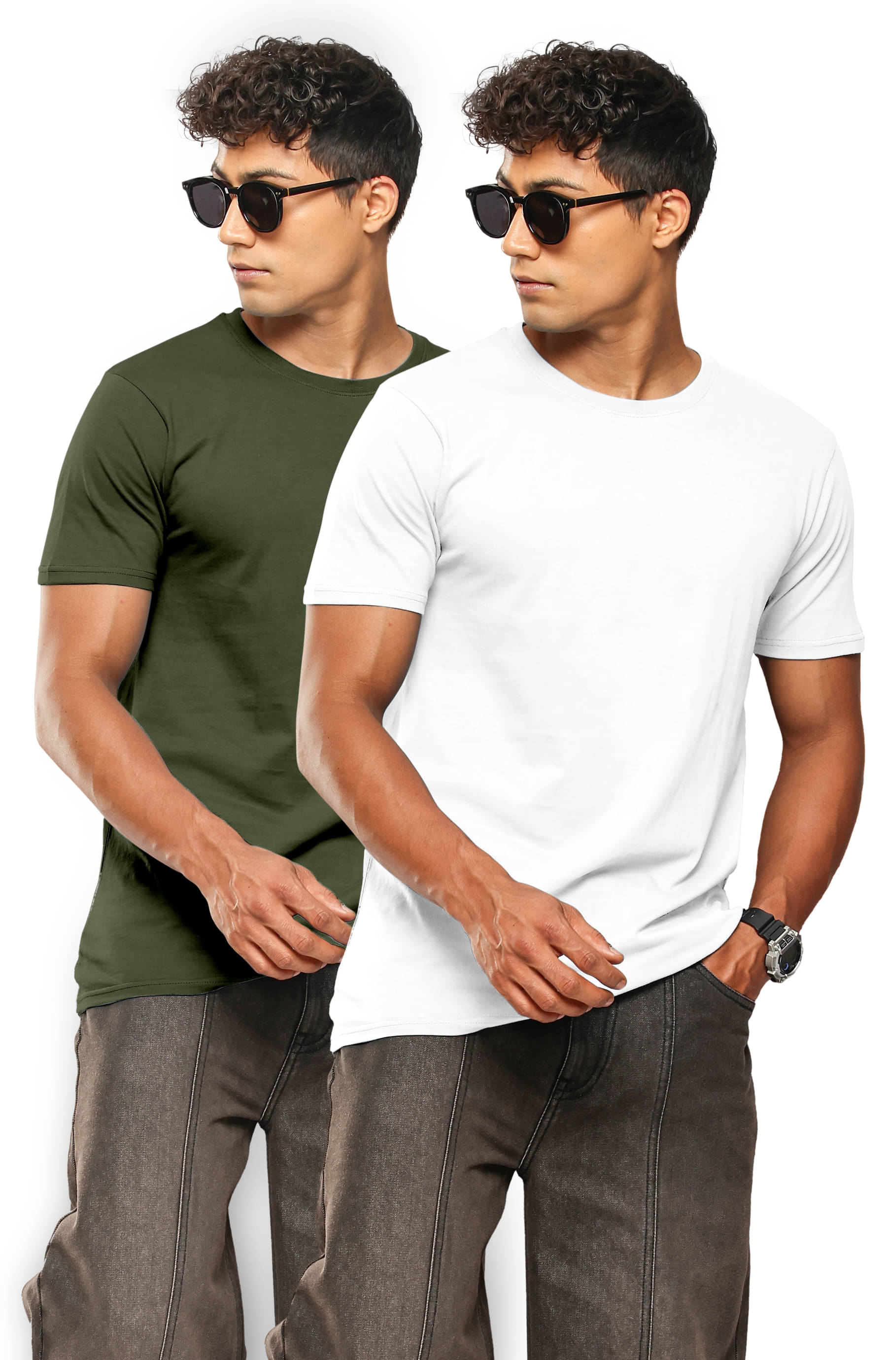     			QCUT Men Cotton Blend Regular Fit Self Design T-Shirt ( Multicolor14 )