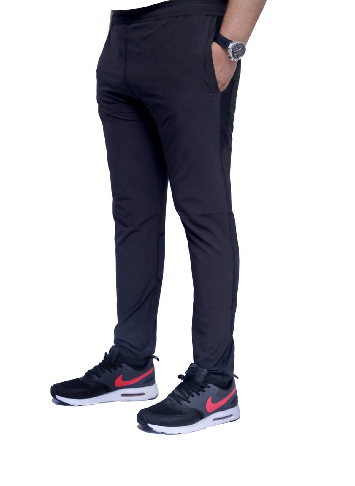     			RAN BOLT Black Polyester Men's Trackpants ( Pack of 1 )