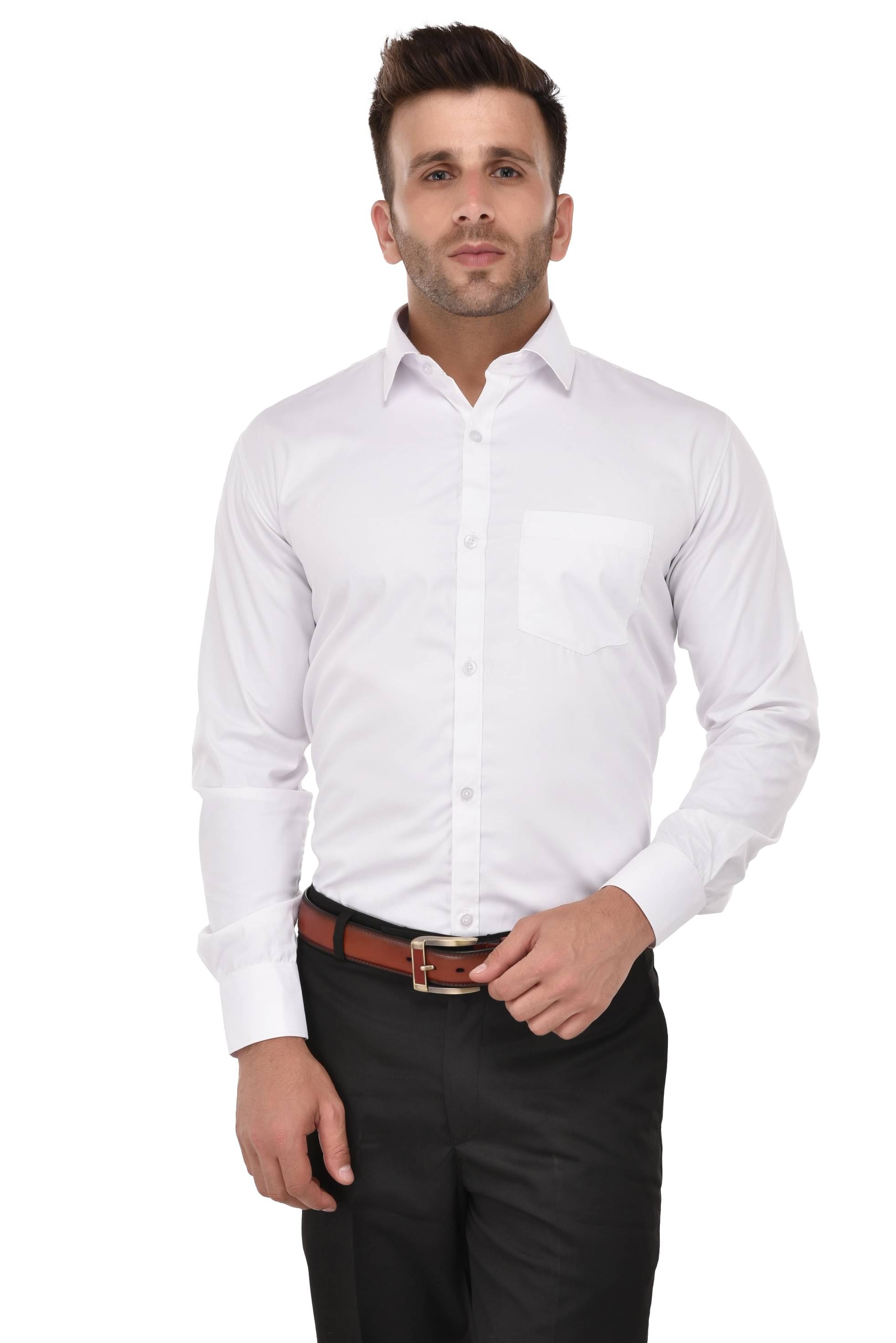    			READYON Cotton Regular Fit Full Sleeves Men's Formal Shirt - White ( Pack of 1 )