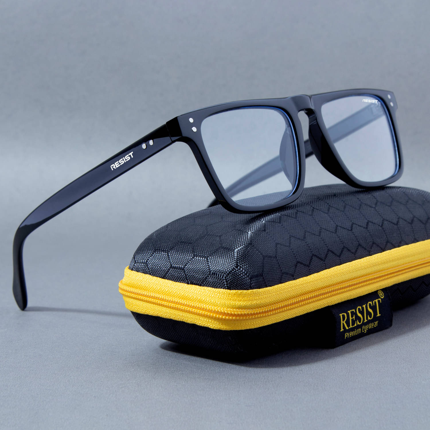     			RESIST EYEWEAR Black Square Sunglasses ( Pack of 1 )