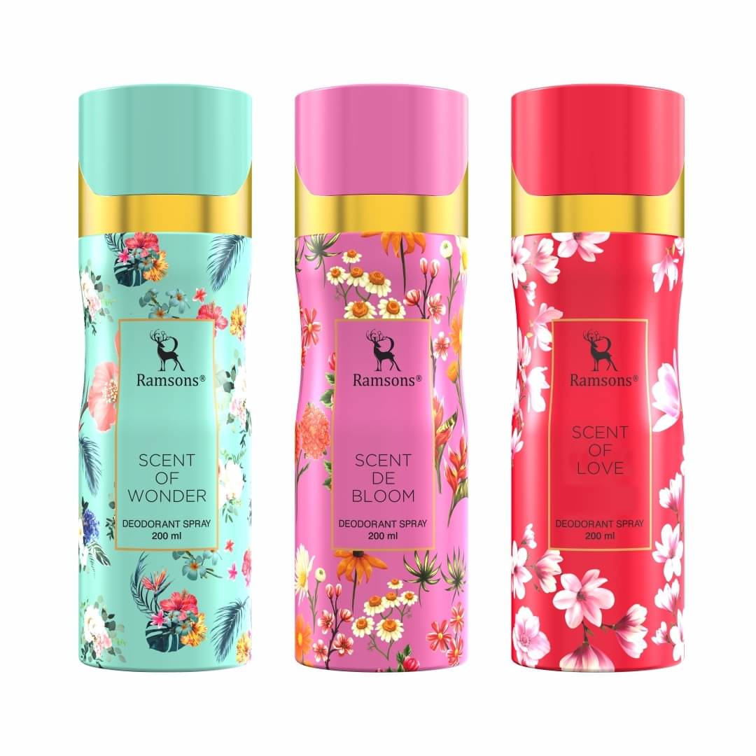     			Ramsons - SCENT OF LOVE, SCENT OF WONDER & SCENT DE BLOOM Deo for Women 200ml each ( Pack of 3 )
