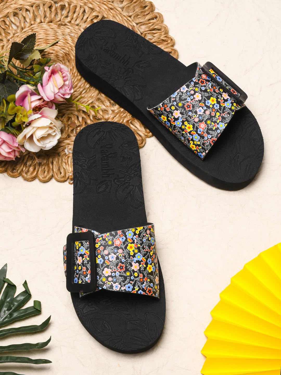     			Rasambh Black Women's Slide Flip Flop