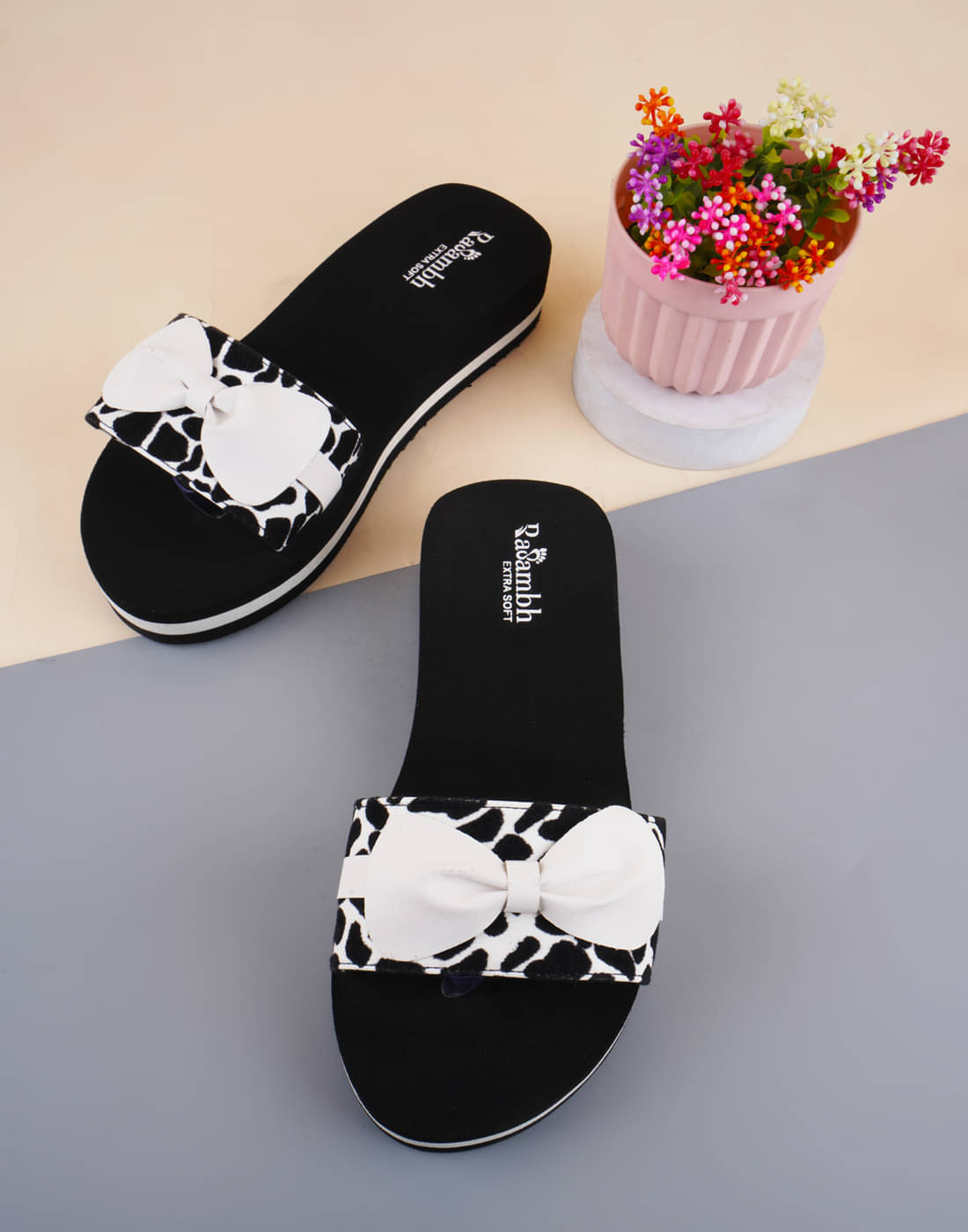     			Rasambh White Women's Slide Flip Flop