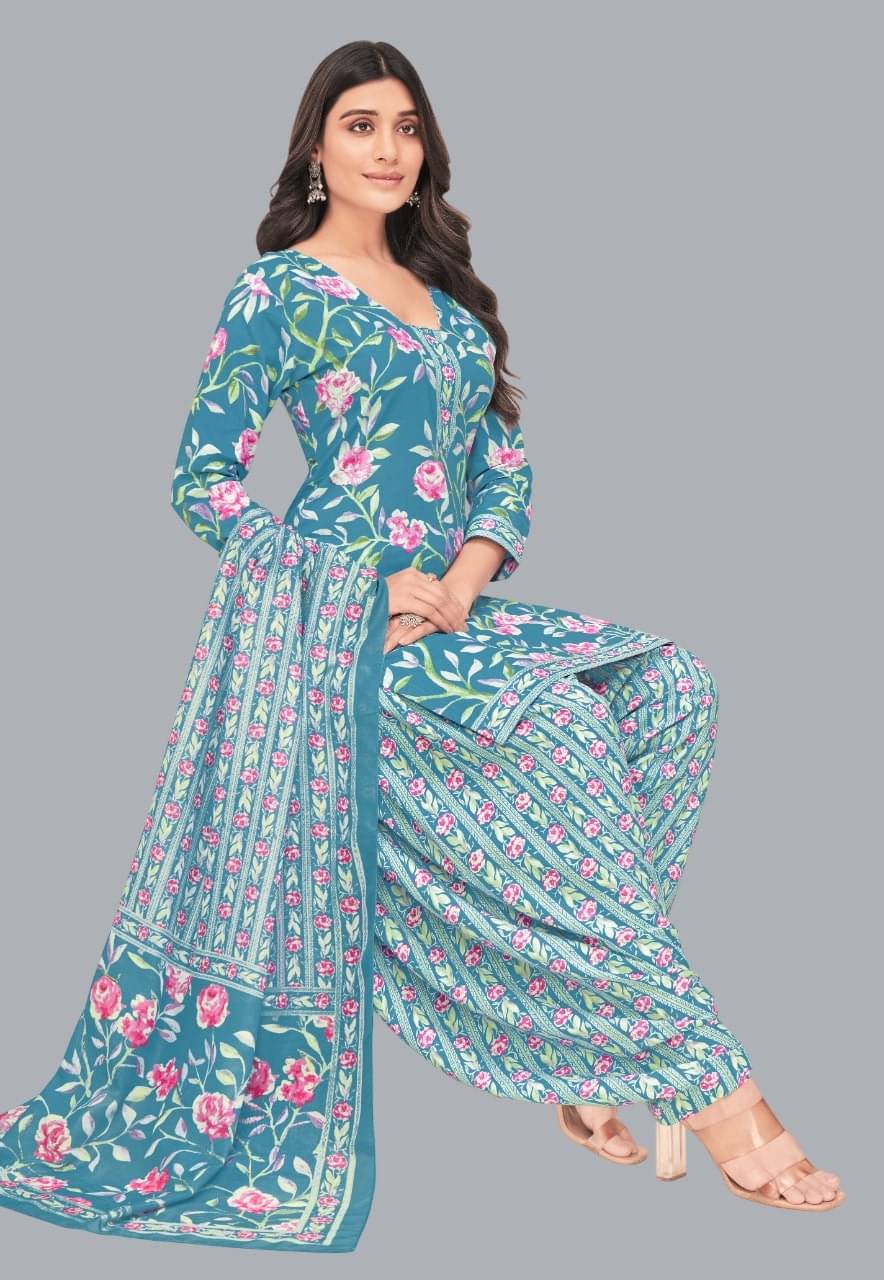 SIMMU Women Cotton Unstitched Dress Material ( Blue ) SIMMU Women Cotton Unstitched Dress Material ( Blue )