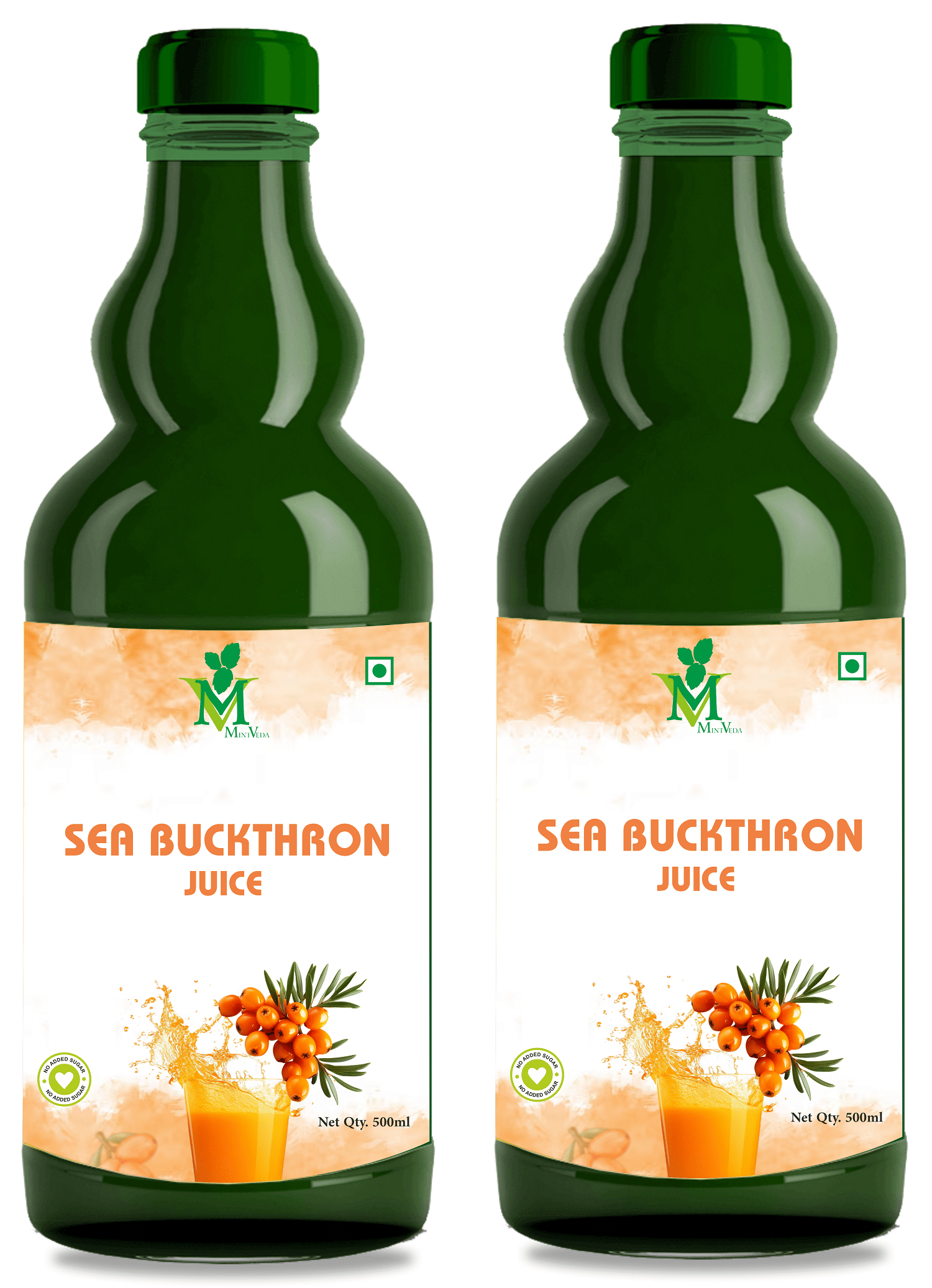 Sea Buckthorne sugar free Juice Pack of 2 - 500ml