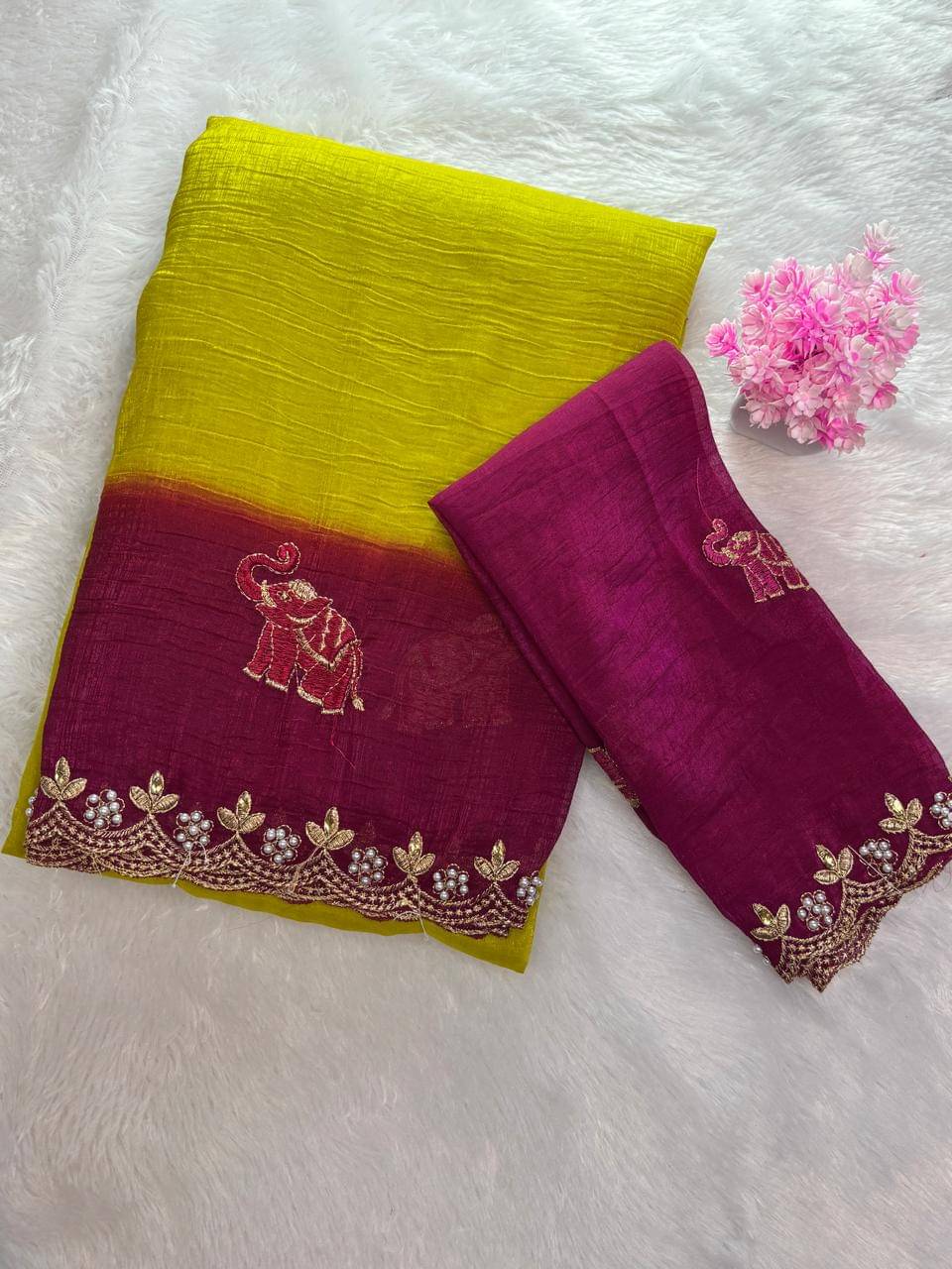     			Sitanjali Chanderi Woven Baluchari Saree With Unstitched Blouse Piece ( Wine )