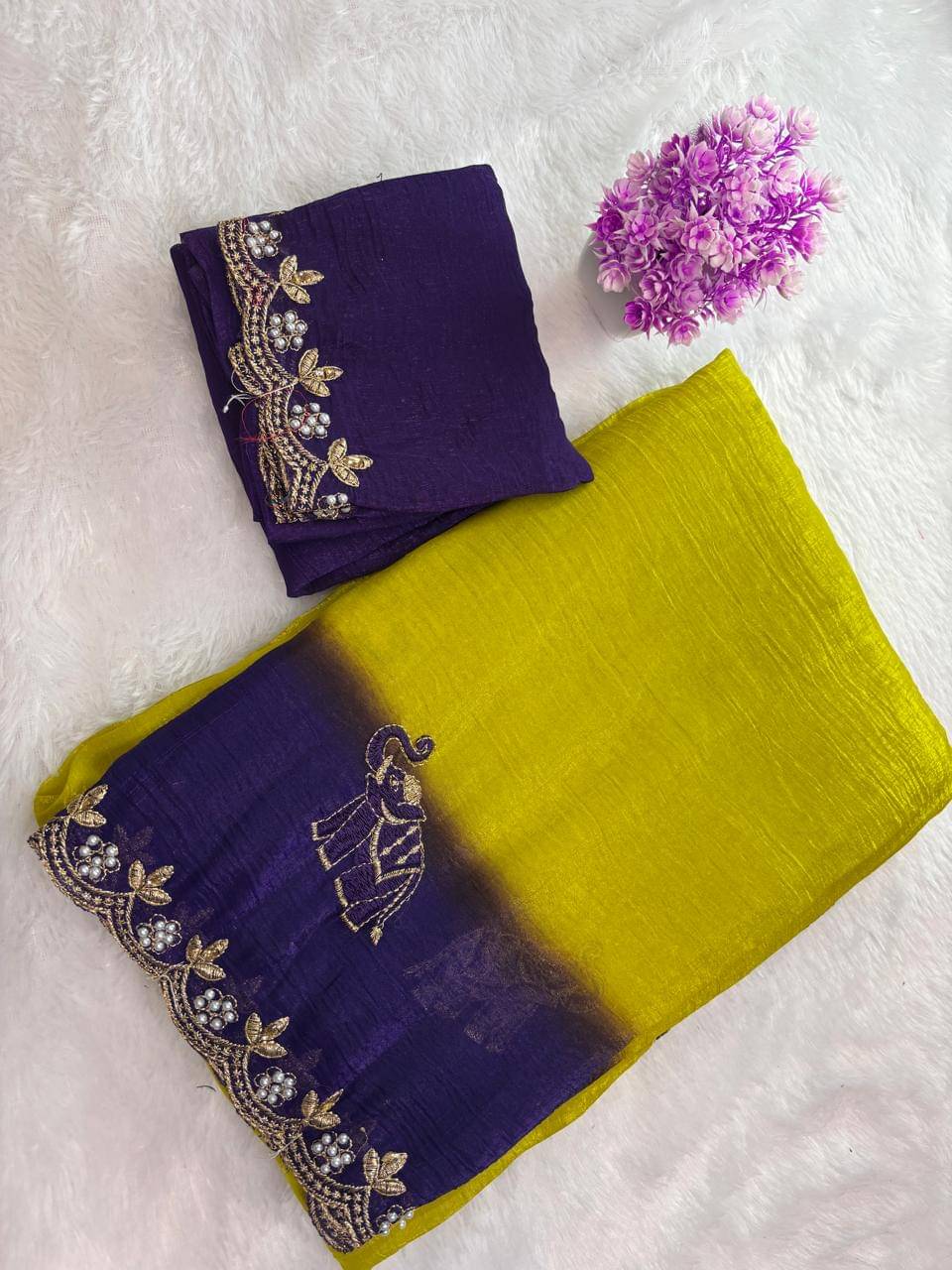 Sitanjali Chanderi Woven Baluchari Saree With Unstitched Blouse Piece ( Purple ) Sitanjali Chanderi Woven Baluchari Saree With Unstitched Blouse Piece ( Purple )