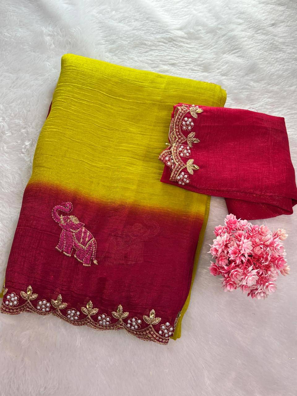     			Sitanjali Lifestyle Chanderi Woven Baluchari Saree With Unstitched Blouse Piece ( Pink )