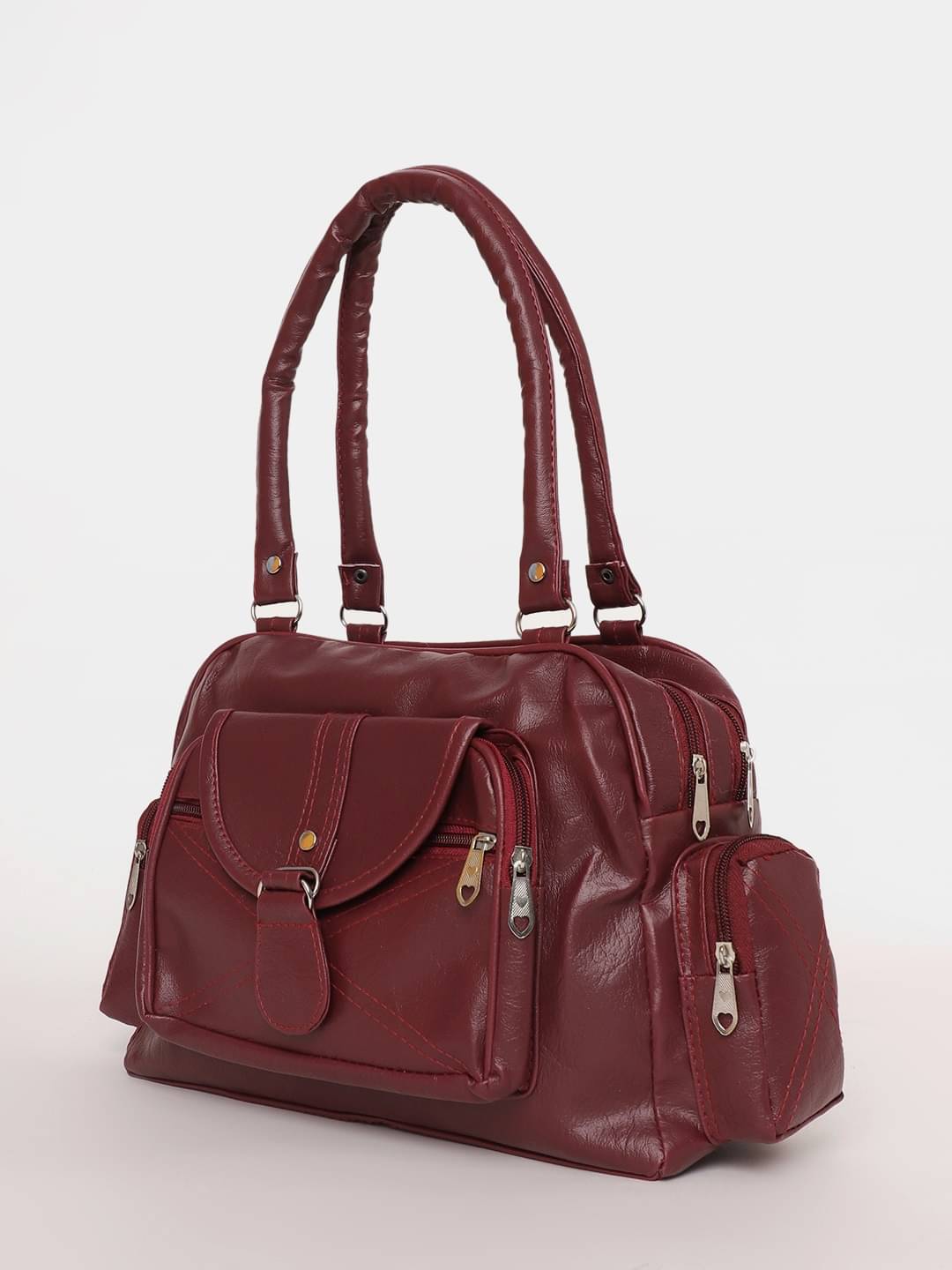     			Springberry Satchel Bag PU Set of 1 ( Maroon )