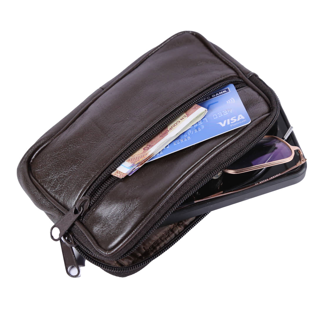 Style 98 Leather Brown Passport Holder - Handbags | Buy online on ZillyBuy