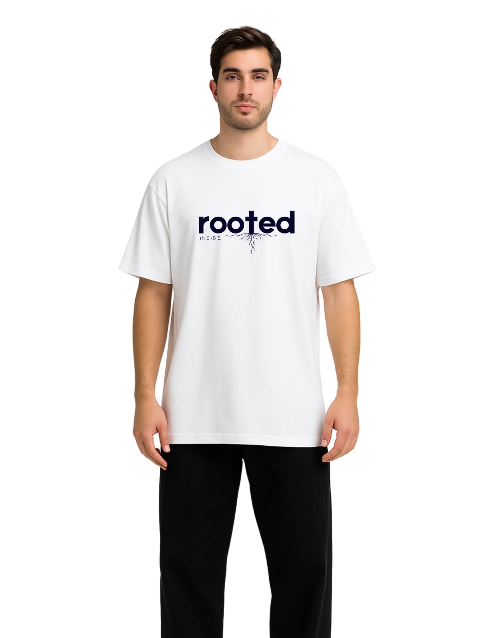     			Style Shadow Men Cotton Oversized Fit Printed T-Shirt ( White )