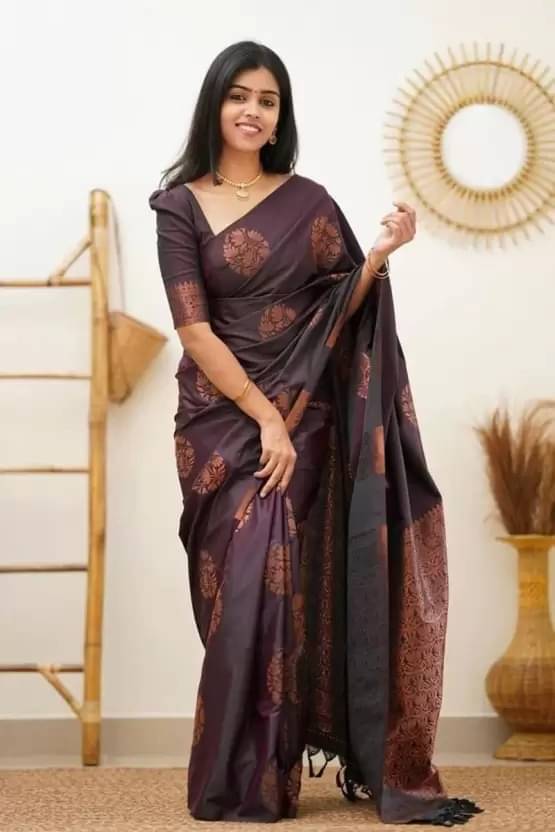 Suali Silk Woven Saree With Unstitched Blouse Piece ( Wine ) Suali Silk Woven Saree With Unstitched Blouse Piece ( Wine )