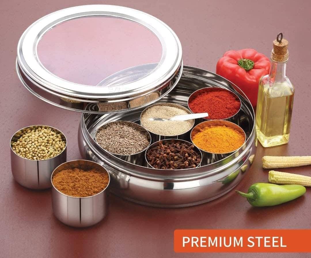     			Sushil Masala Box Steel Silver Multi-Purpose Container ( Set of 1 )