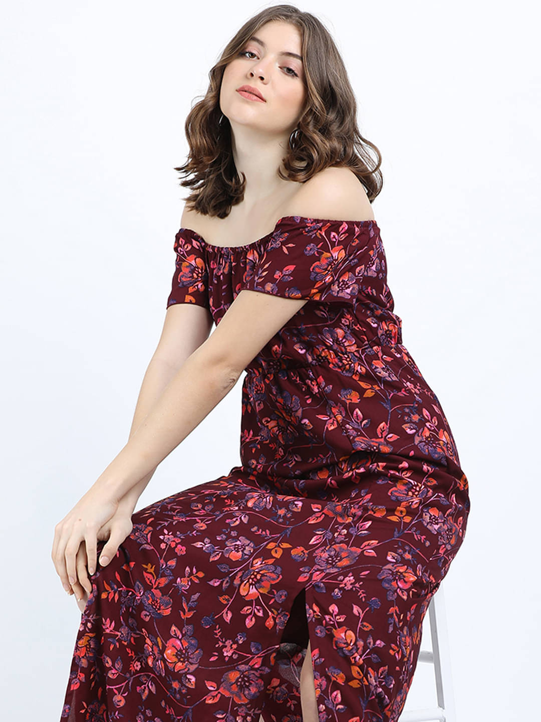     			Tokyo Talkies Women Polyester Printed Maxi ( Maroon )