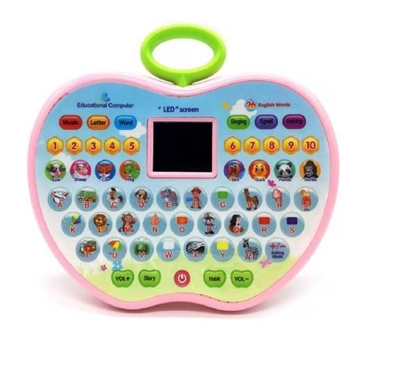 Toonkiz Apple Shaped English Learning Educational Computer for Early Learners with LED Display Screen, Touch Function and Music- Toonkiz Apple Shaped English Learning Educational Computer for Early Learners with LED Display Screen, Touch Function and Music-