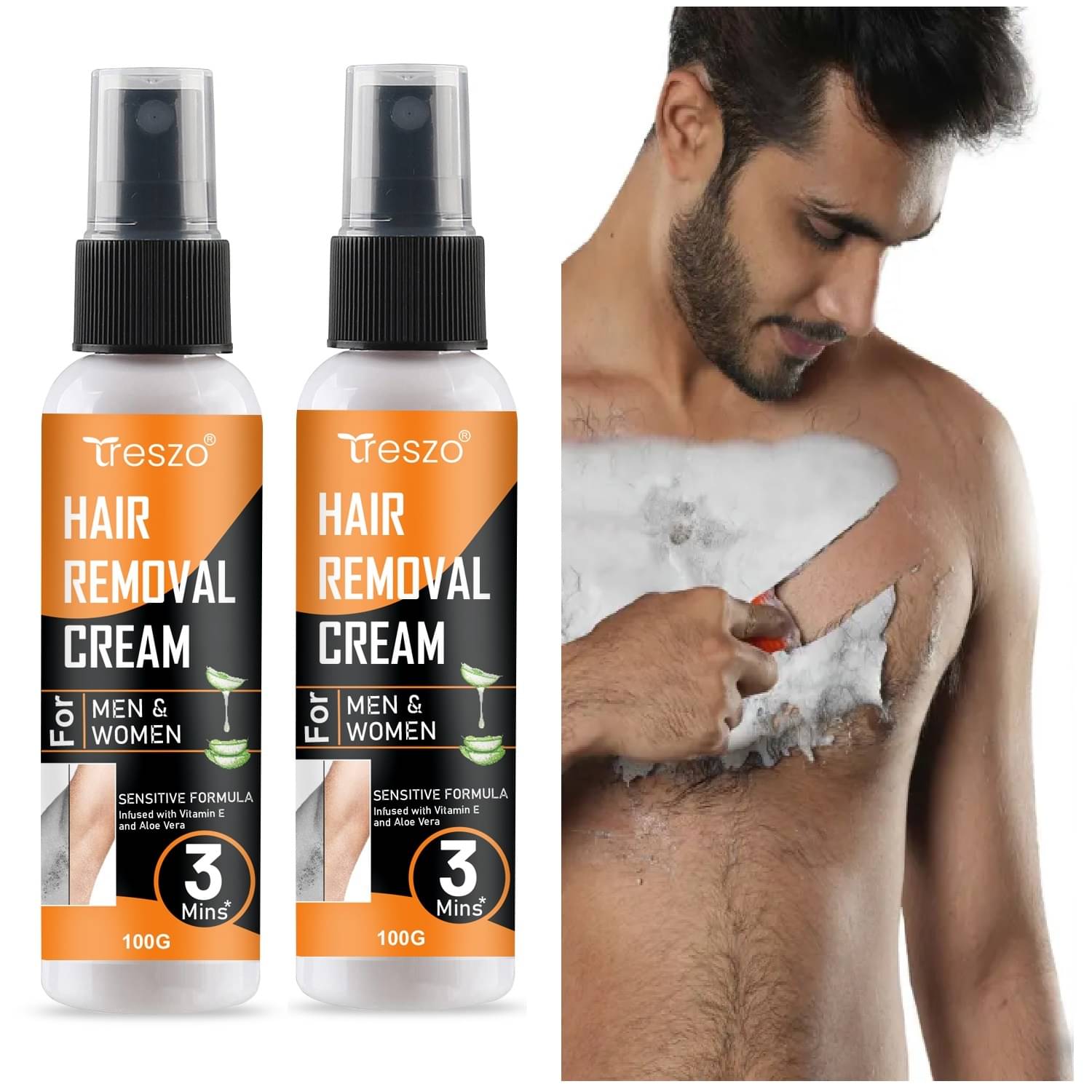 Treszo Natural Hair Removal Hair Removal Creams for Men & Women 100 ( Pack of 2 )     			Treszo Natural Hair Removal Hair Removal Creams for Men & Women 100 ( Pack of 2 )