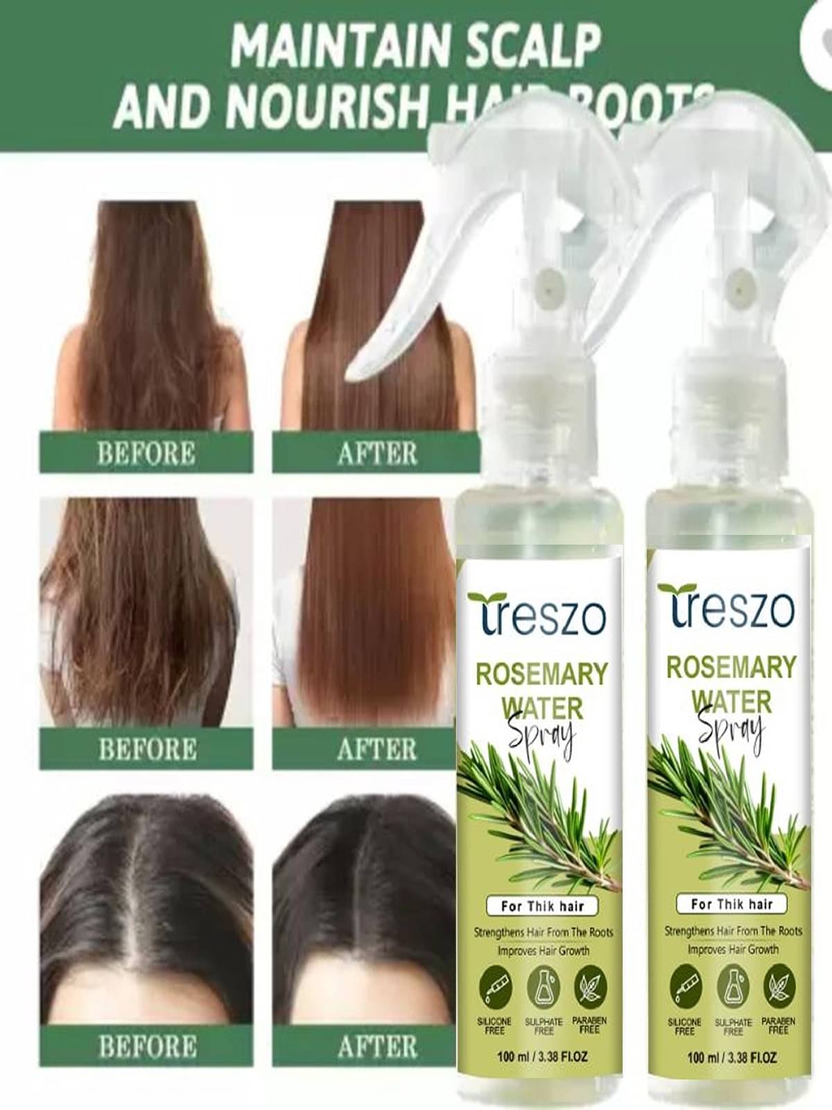 Treszo Rosemary Hair Growth Hair Serum 100 mL Pack of 2 Treszo Rosemary Hair Growth Hair Serum 100 mL Pack of 2