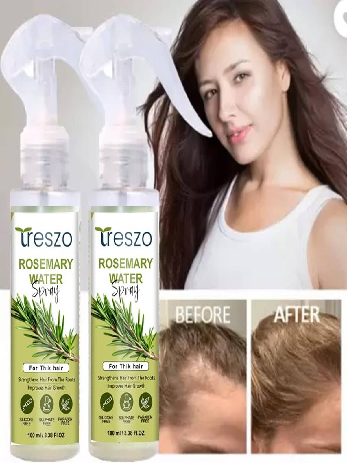 Treszo Rosemary Hair Growth Hair Serum 100 mL Pack of 2