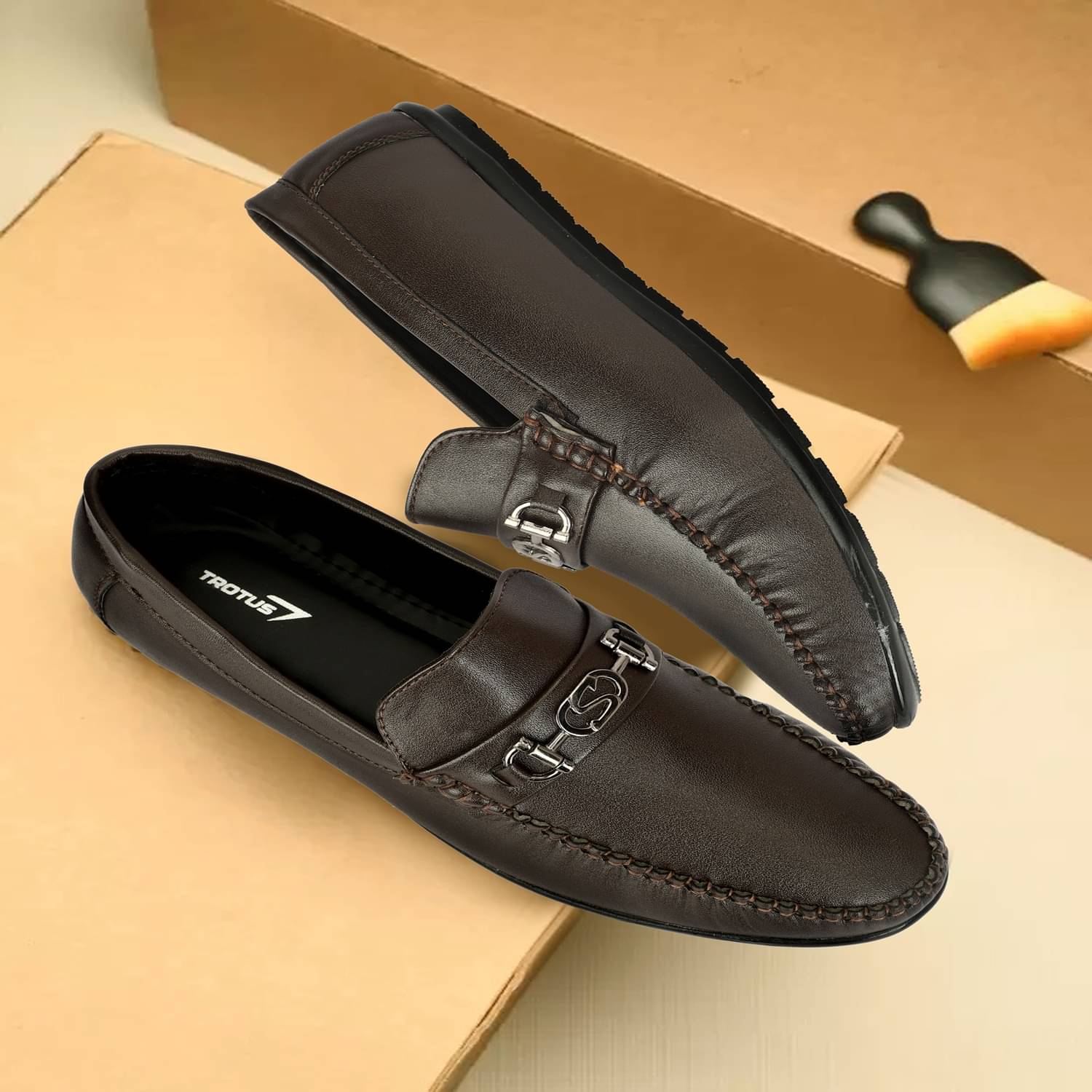     			Trotus Brown Men's Slip on