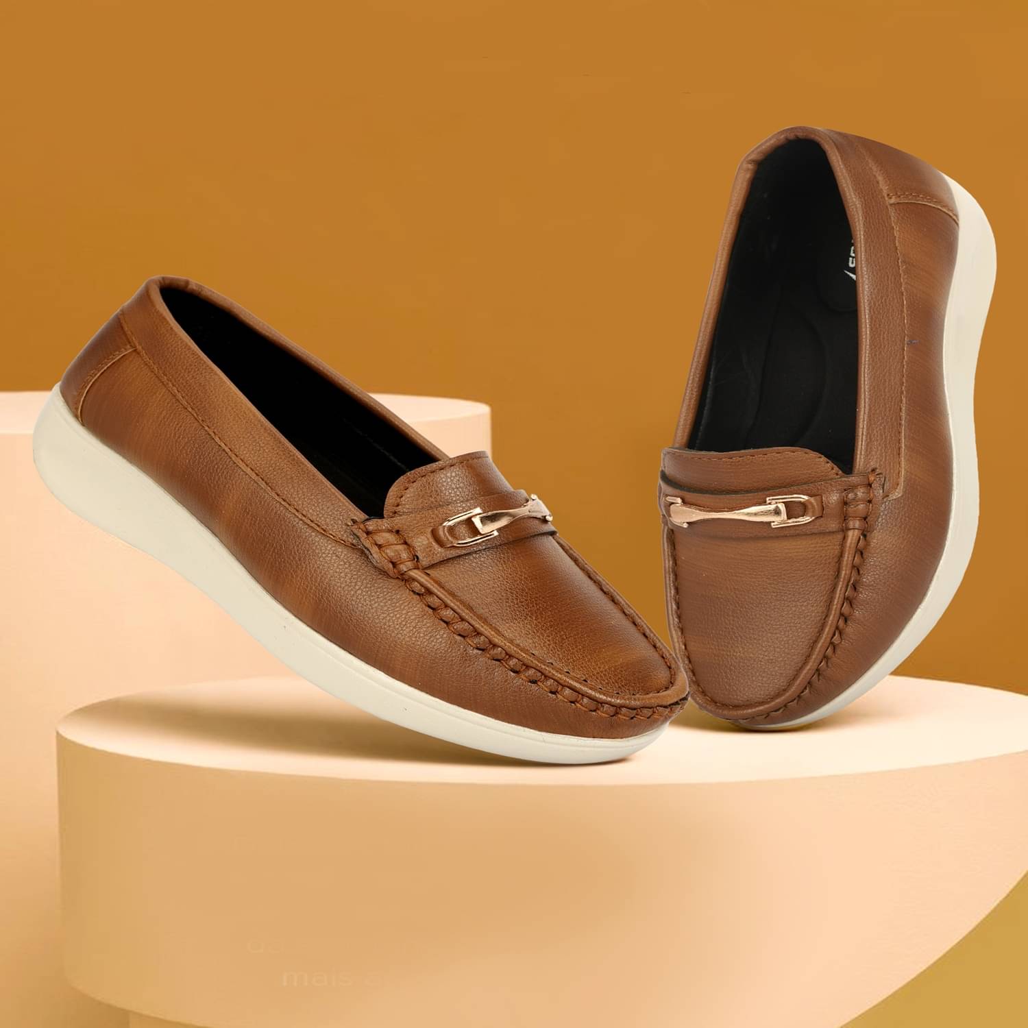    			Trotus Tan Women's Casual Ballerinas