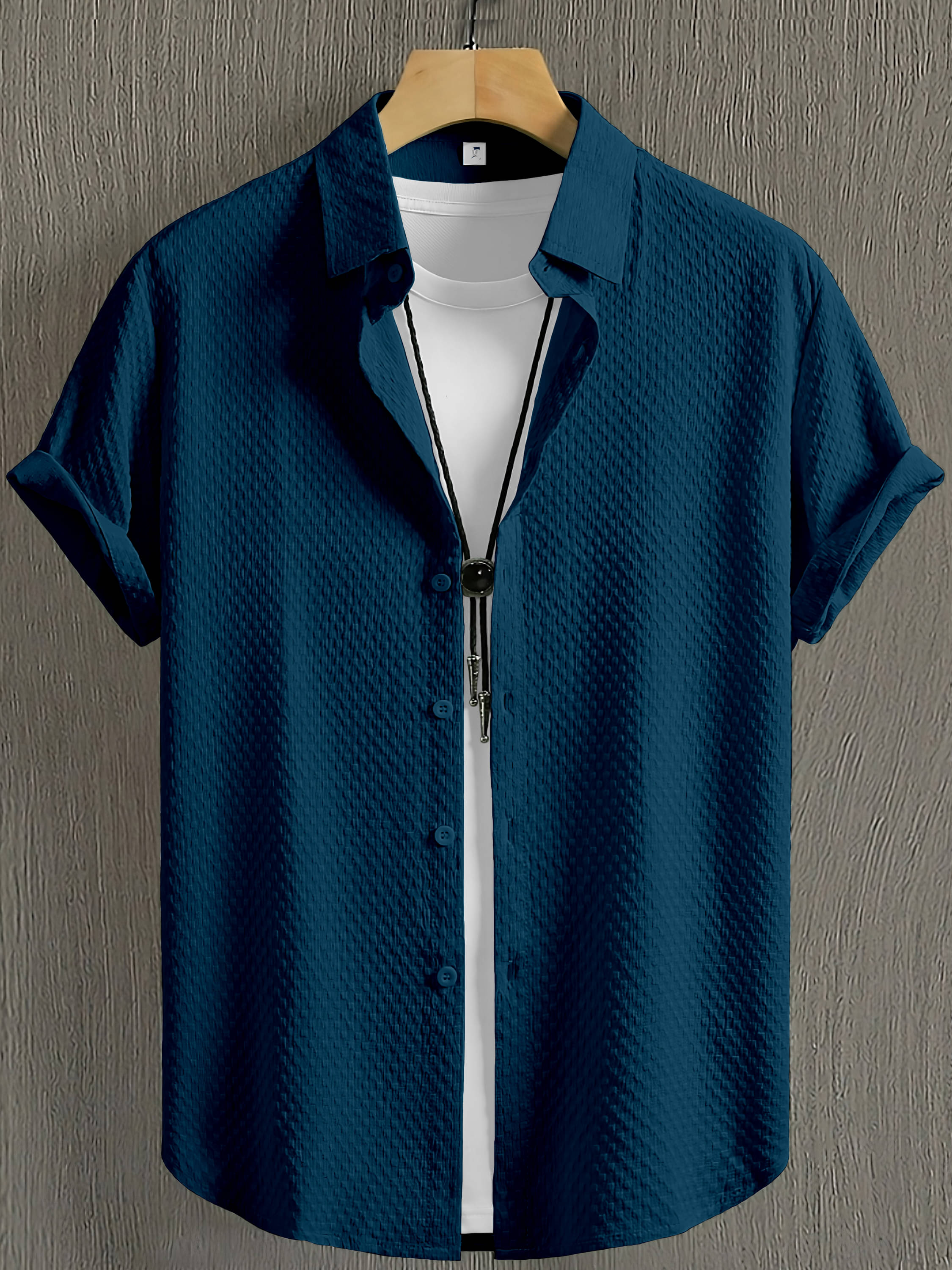 WEBRIC Cotton Blend Regular Fit Solids Half Sleeves Men's Casual Shirt - Teal ( Pack of 1 ) WEBRIC Cotton Blend Regular Fit Solids Half Sleeves Men's Casual Shirt - Teal ( Pack of 1 )