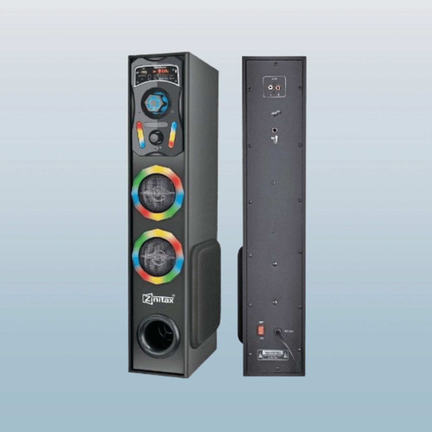     			Znitax Tower Speaker System with Bluetooth 5.0, RGB Lights, Dual 3-inch Speakers, 6-inch Woofer, USB/MP3/FM/AUX, Remote Control