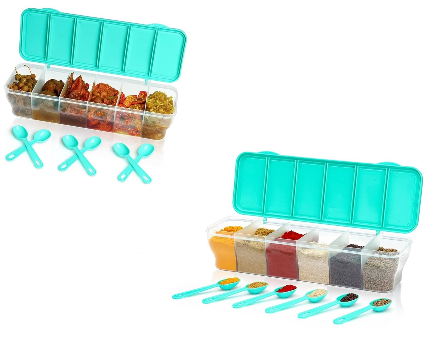 analog kichenware Dal/Spice/Dry Fruit Plastic Sea Green Pickle Container ( Set of 2 ) analog kichenware Dal/Spice/Dry Fruit Plastic Sea Green Pickle Container ( Set of 2 )