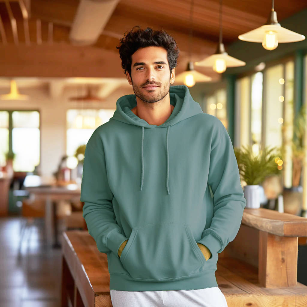 fashlook Woollen Hooded Men's Sweatshirt - Sea Green ( Pack of 1 ) fashlook Woollen Hooded Men's Sweatshirt - Sea Green ( Pack of 1 )