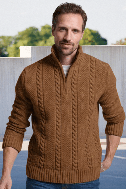     			freaks Woollen Blend V-Neck Men's Full Sleeves Pullover Sweater - Camel ( Pack of 1 )