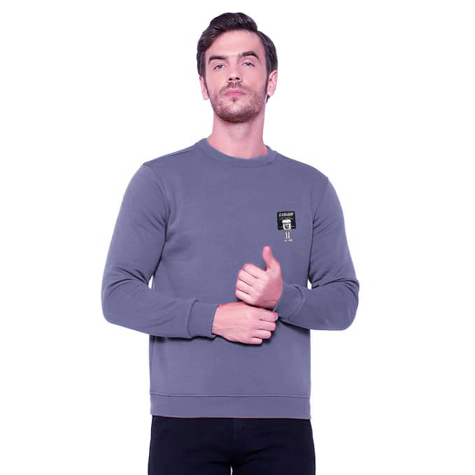     			freaks Woollen Round Neck Men's Sweatshirt - Grey ( Pack of 1 )
