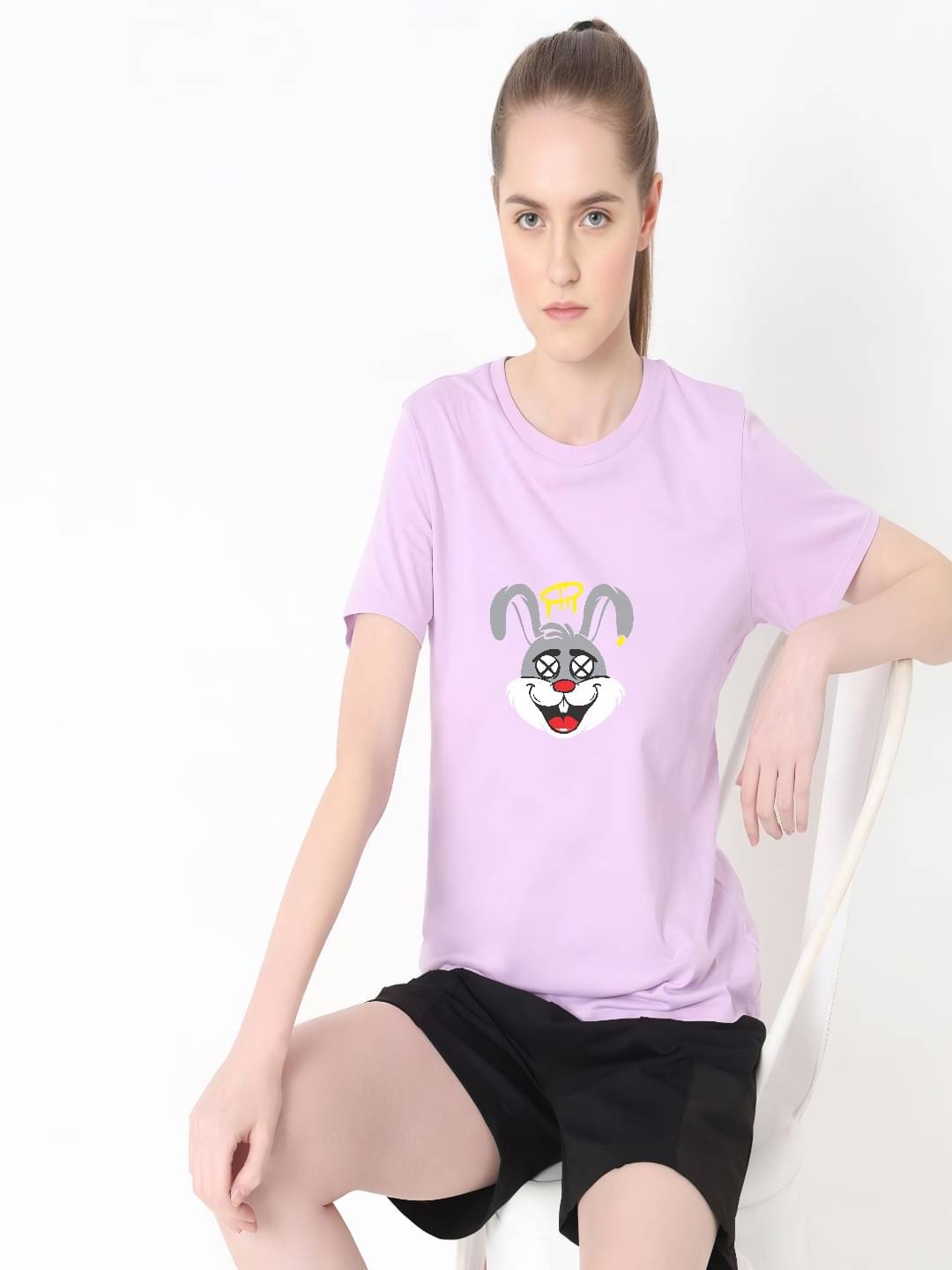 hesha Women Cotton Printed Regular Fit Round Neck T-Shirt ( Purple ) hesha Women Cotton Printed Regular Fit Round Neck T-Shirt ( Purple )