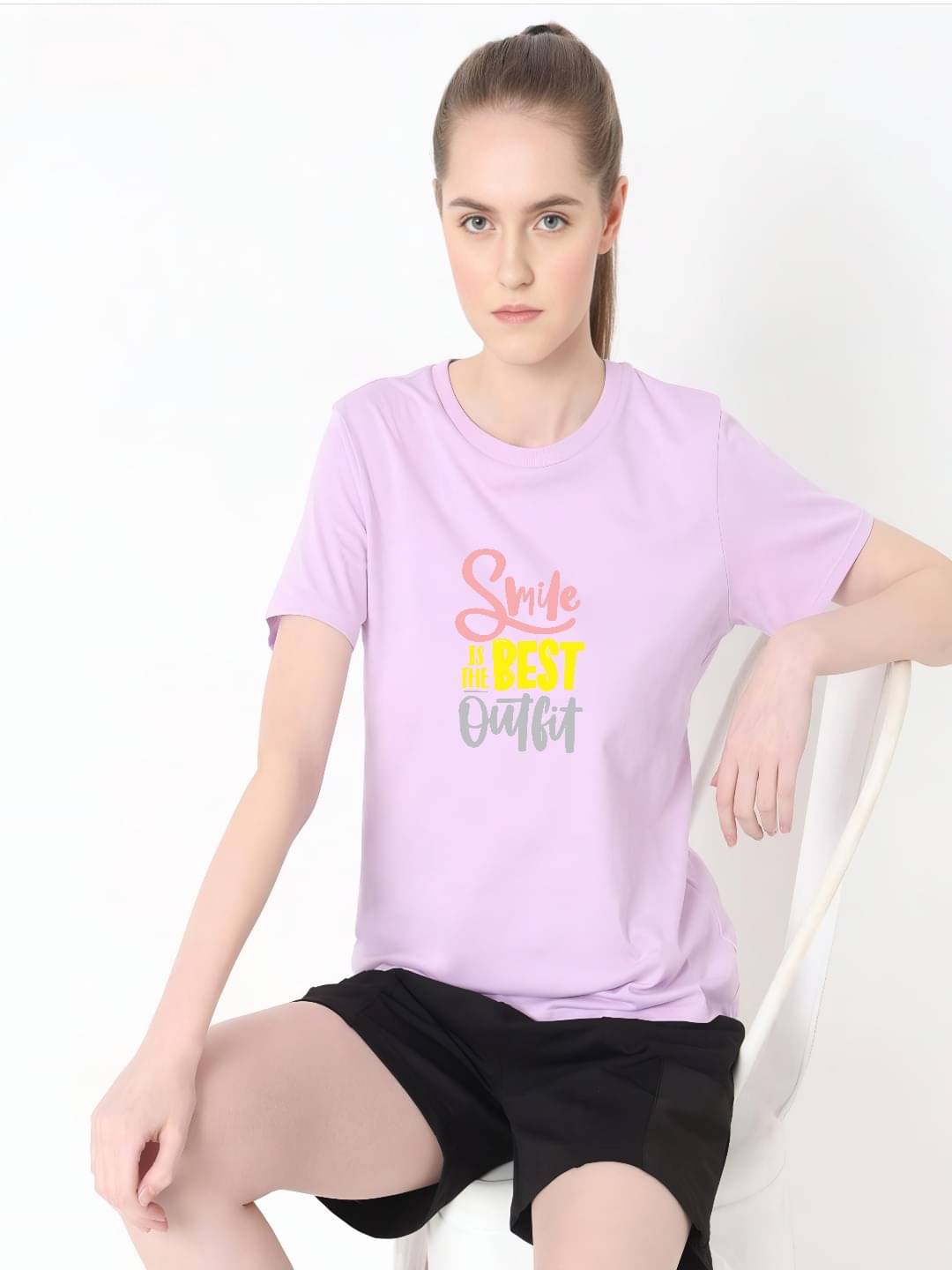 hesha Women Cotton Printed Regular Fit Round Neck T-Shirt ( Purple ) hesha Women Cotton Printed Regular Fit Round Neck T-Shirt ( Purple )