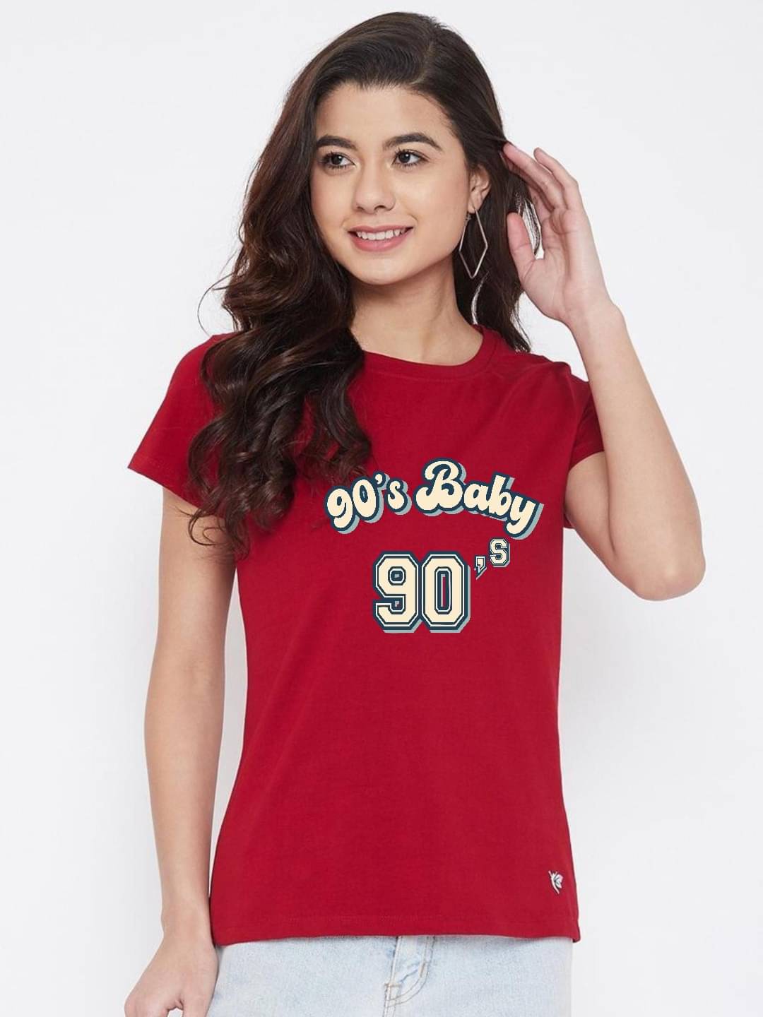 hesha Women Cotton Printed Regular Fit Round Neck T-Shirt ( Red )     			hesha Women Cotton Printed Regular Fit Round Neck T-Shirt ( Red )