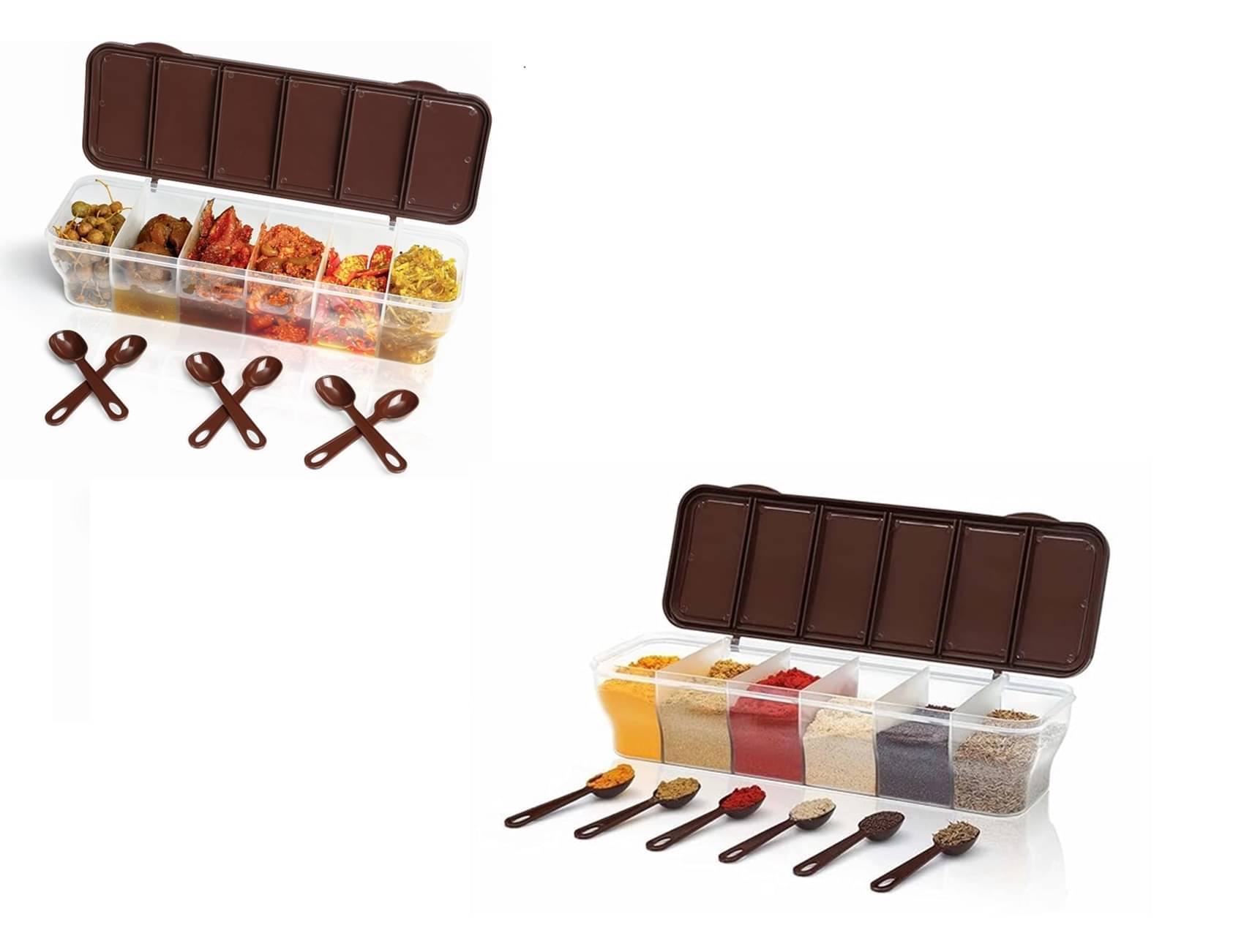 iview kitchenware Dal/Spice/Dry Fruit Plastic Brown Pickle Container ( Set of 2 ) iview kitchenware Dal/Spice/Dry Fruit Plastic Brown Pickle Container ( Set of 2 )