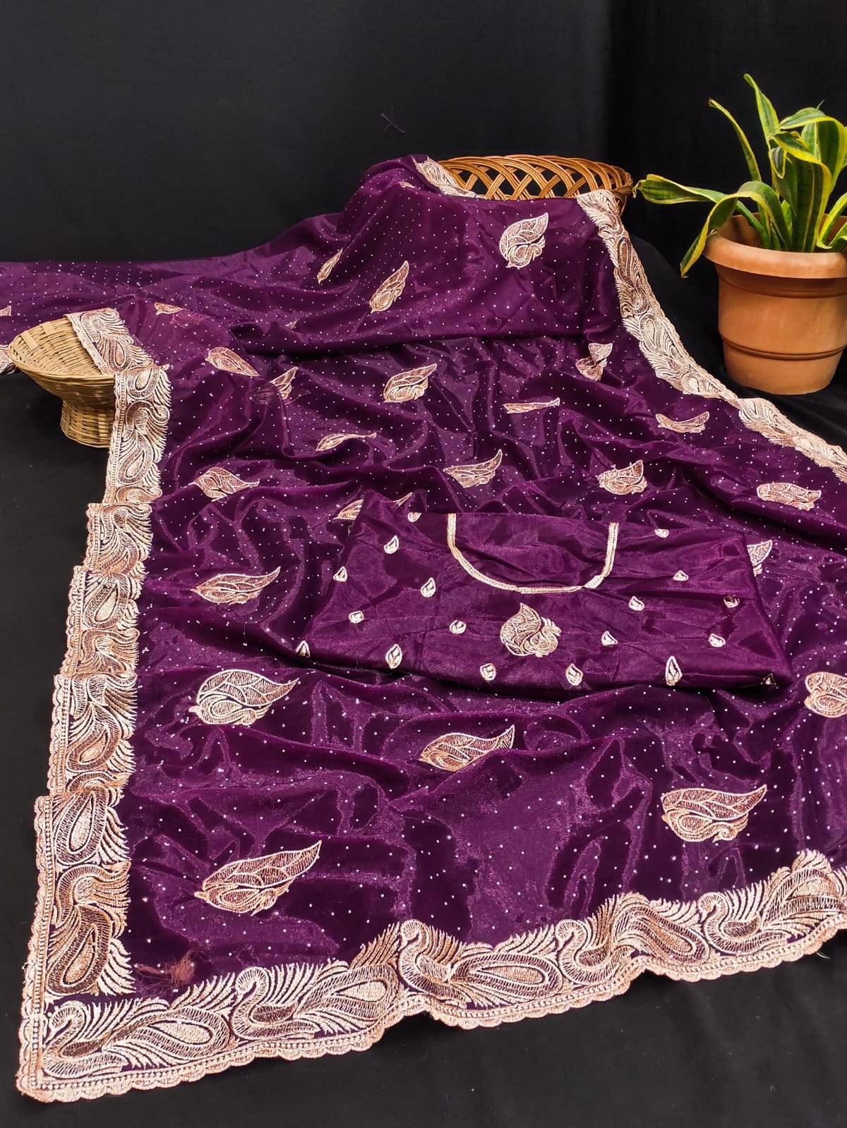 kyara group Tissue Embroidered Kanjeevaram Sarees With Unstitched Blouse Piece ( Wine ) kyara group Tissue Embroidered Kanjeevaram Sarees With Unstitched Blouse Piece ( Wine )