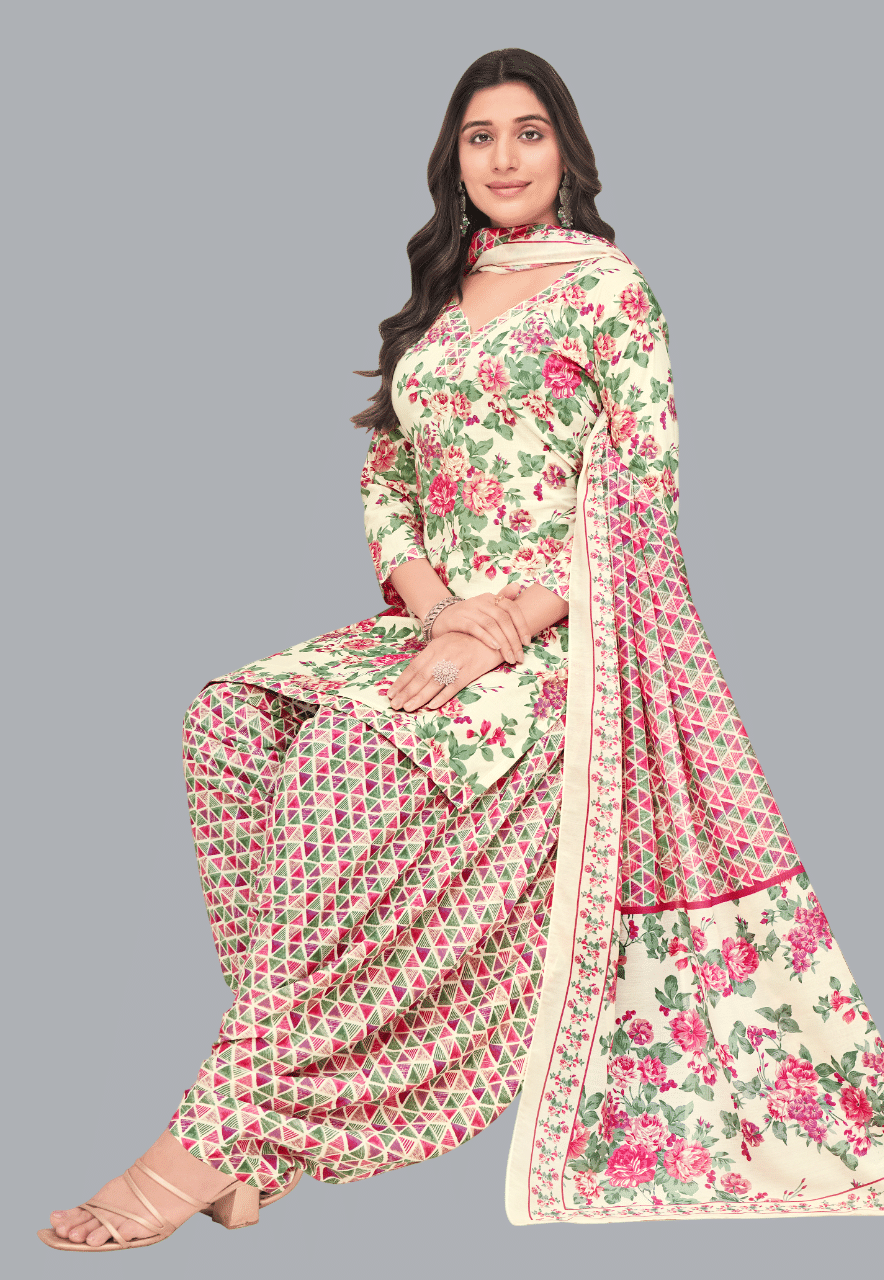 shree jeenmata collection Women Cotton Unstitched Dress Material ( Multicolor ) shree jeenmata collection Women Cotton Unstitched Dress Material ( Multicolor )