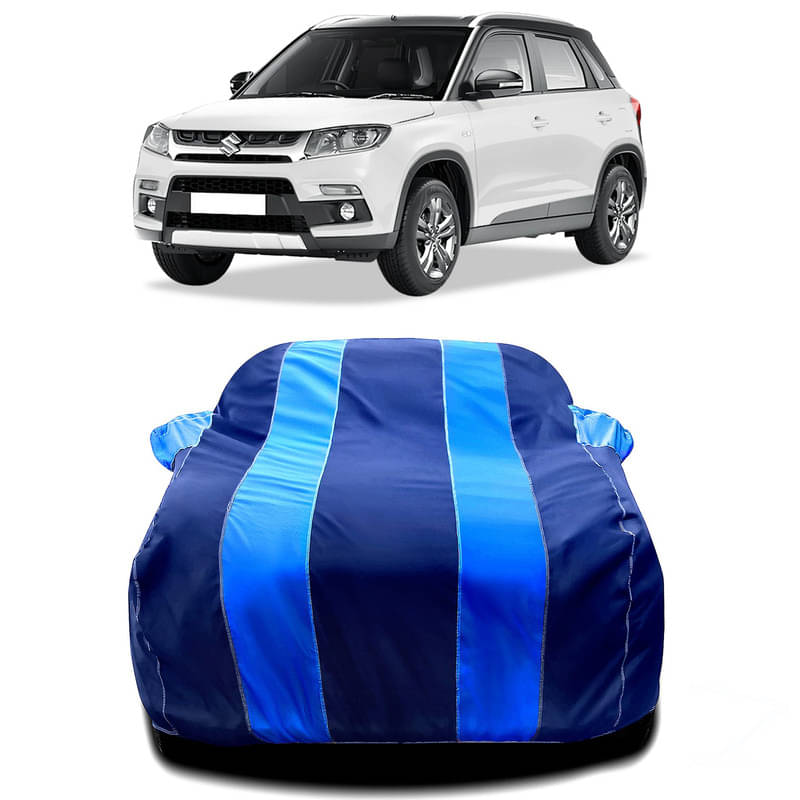     			DUFFEL Car Body Cover for Maruti Brezza Without Mirror Poacket (Pack of1, Blue)