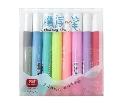 FREEDY  8 Colors Doodle Pen Children's Colorful Chisel Marker - Magical Water Painting, Easy-To-Wipe Dry Erase Whiteboard, Water Floating(PACK OF 8PC)