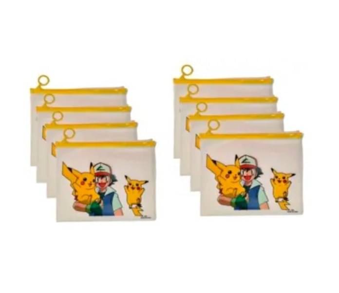     			FREEDY Pack of 12 Transparent Cartoon Stationery Zip Pouch for Pen Pencil and Multi Utility Best for Return Gifts