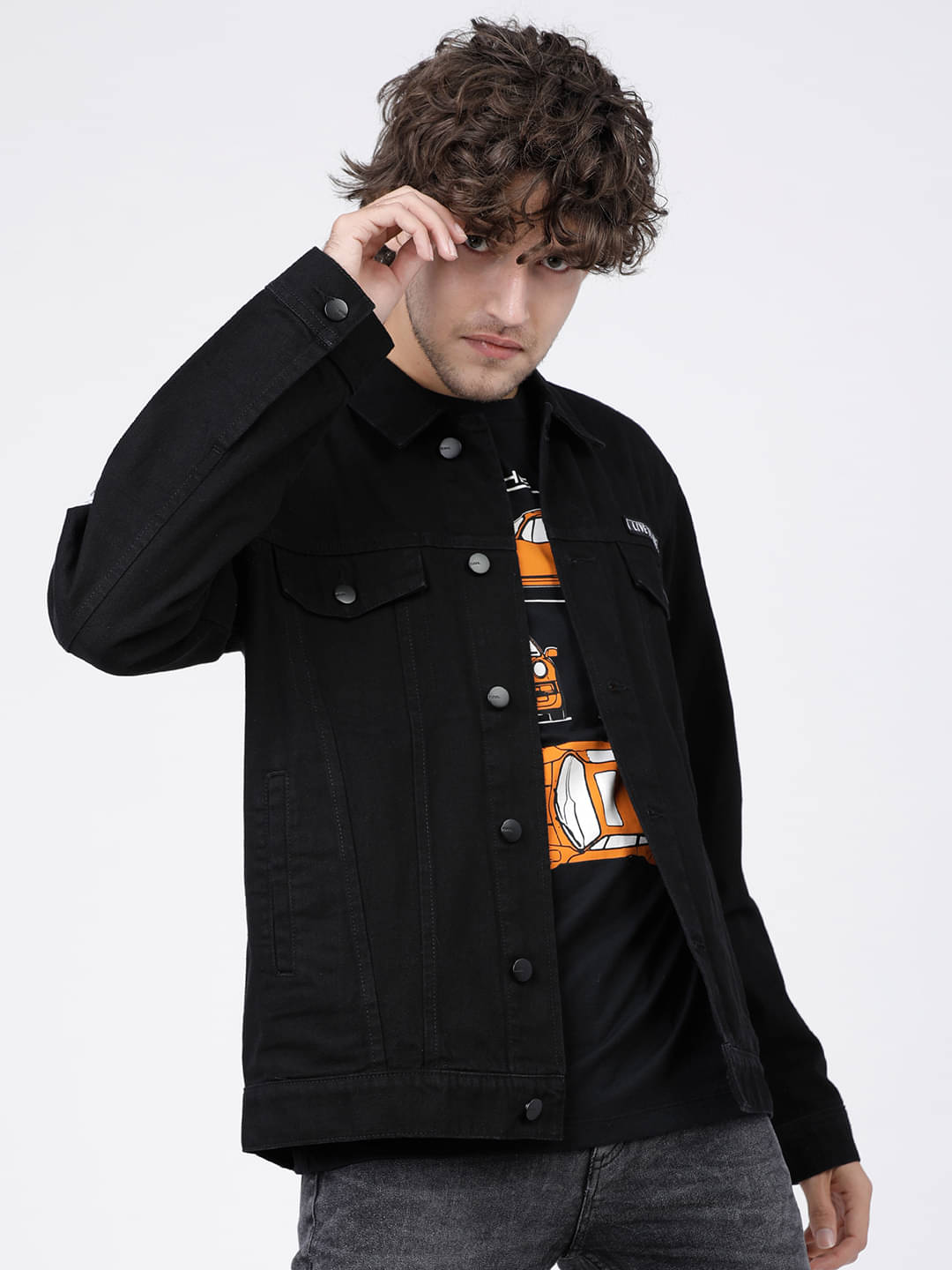 Highlander Cotton Men's Denim Jacket - Black ( Pack of 1 ) Highlander Cotton Men's Denim Jacket - Black ( Pack of 1 )