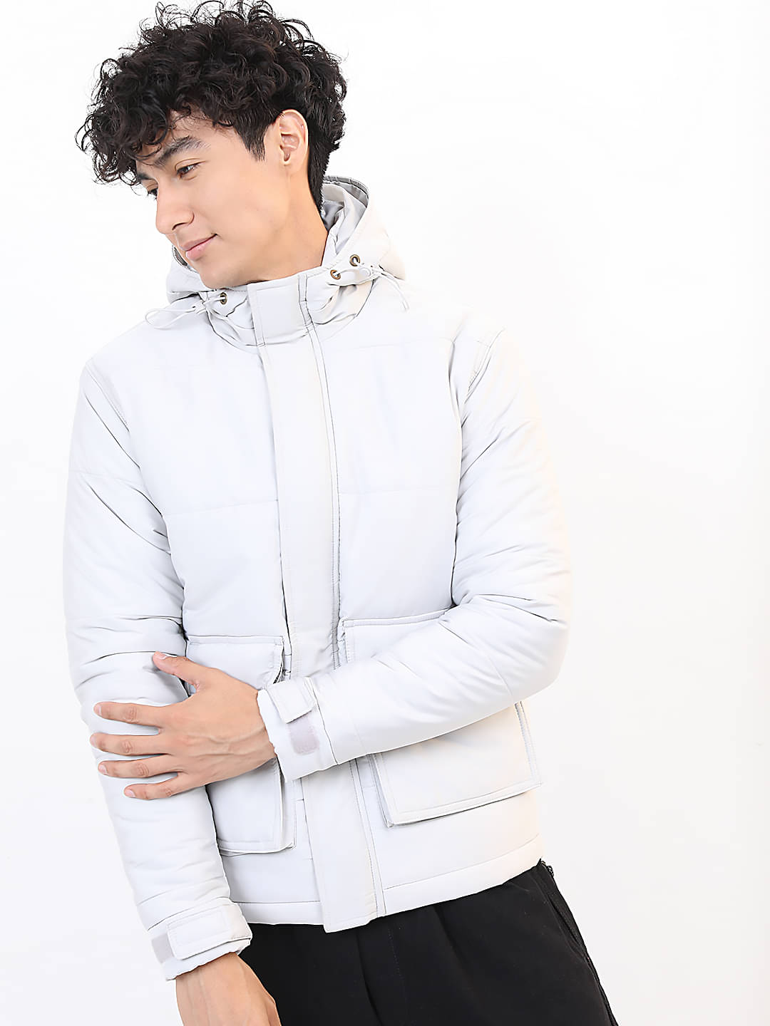     			Highlander Polyester Blend Men's Casual Jacket - Light Grey ( Pack of 1 )