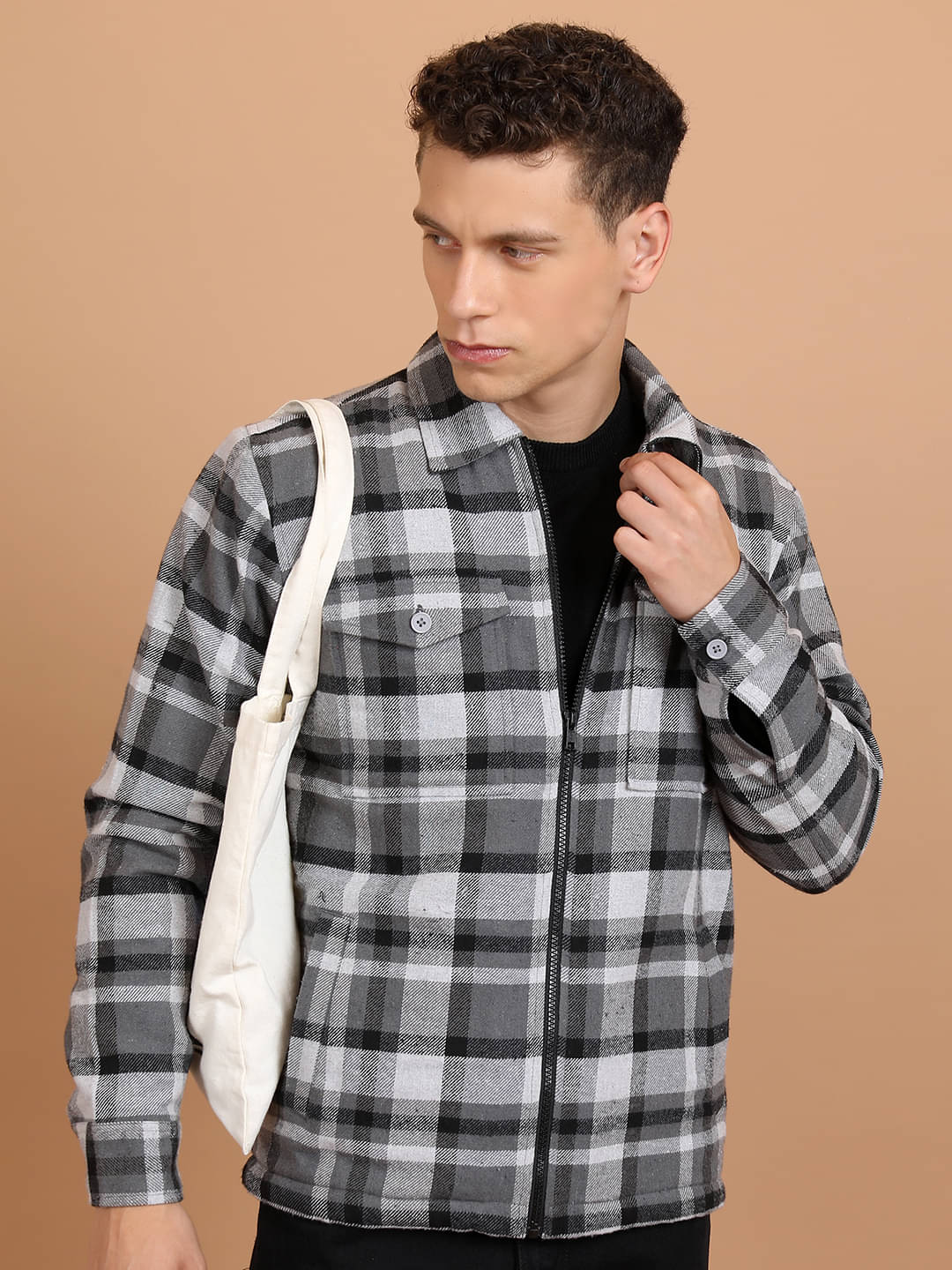     			Highlander Polyester Blend Men's Casual Jacket - Grey ( Pack of 1 )