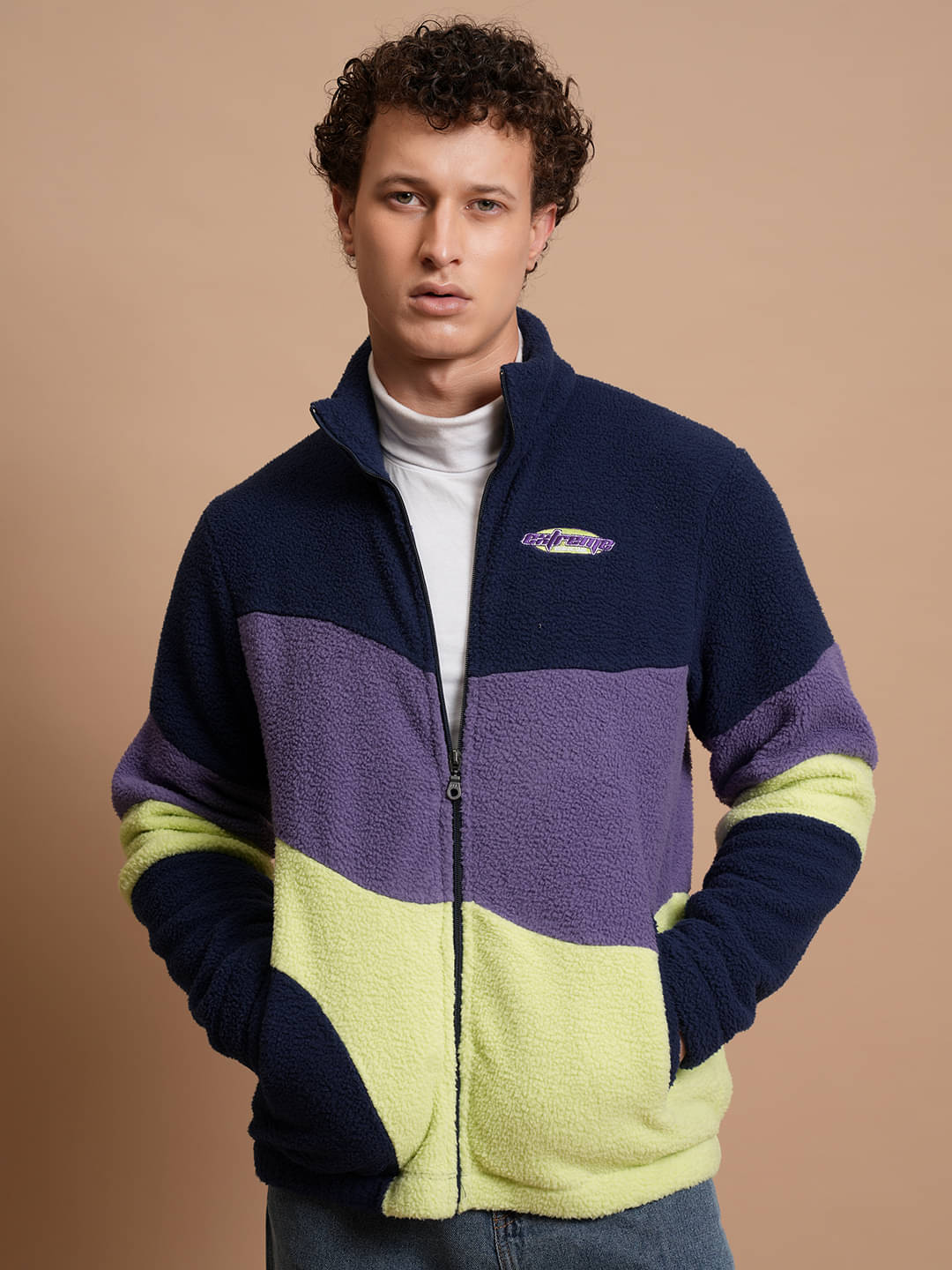     			Highlander Polyester Men's Casual Jacket - Navy ( Pack of 1 )