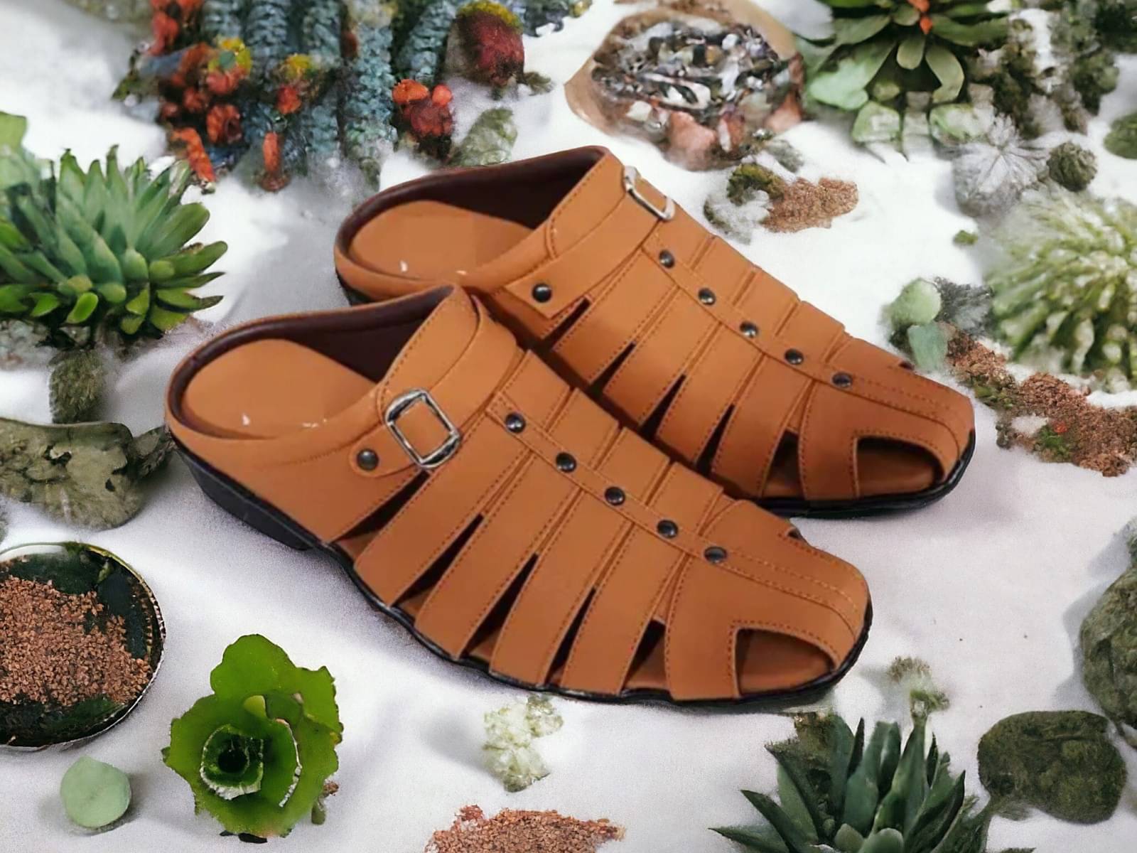     			INFINITRENZ - Beige Men's Sandals
