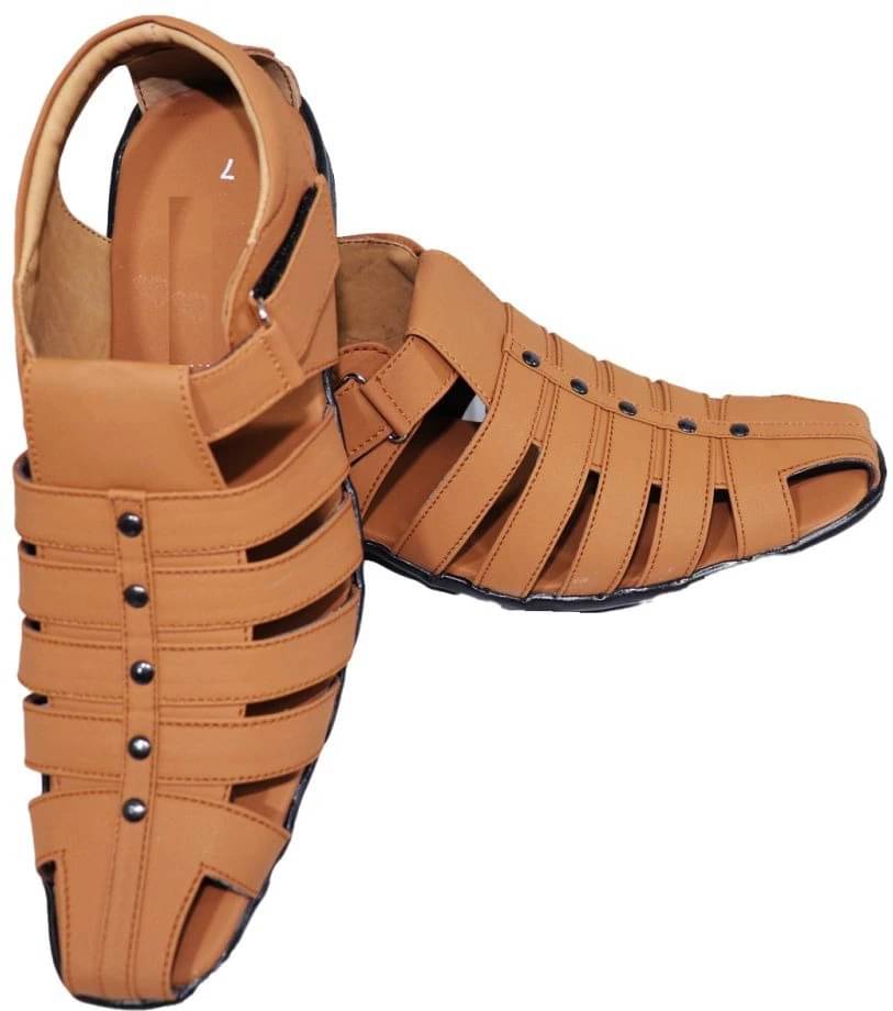     			INFINITRENZ - Tan Men's Sandals