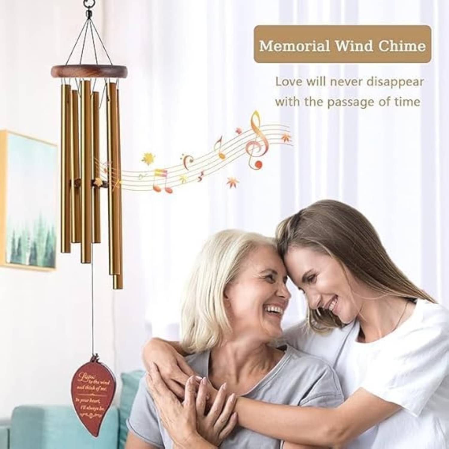     			LOOTWAGON Wind Chimes with 6 Metal Tubes for Balcony, Outdoor Wind Chimes for Garden, Decorative Sympathy Wind Chimes for Positive Energy, Home Decoration Metal Wind Chimes