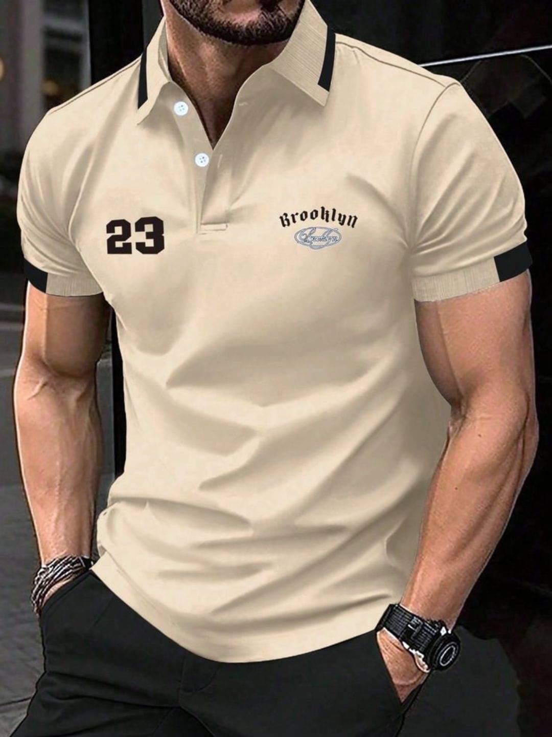 MD By Mathra Dass Men Cotton Blend Regular Fit Printed Polo T Shirt ( Beige ) MD By Mathra Dass Men Cotton Blend Regular Fit Printed Polo T Shirt ( Beige )