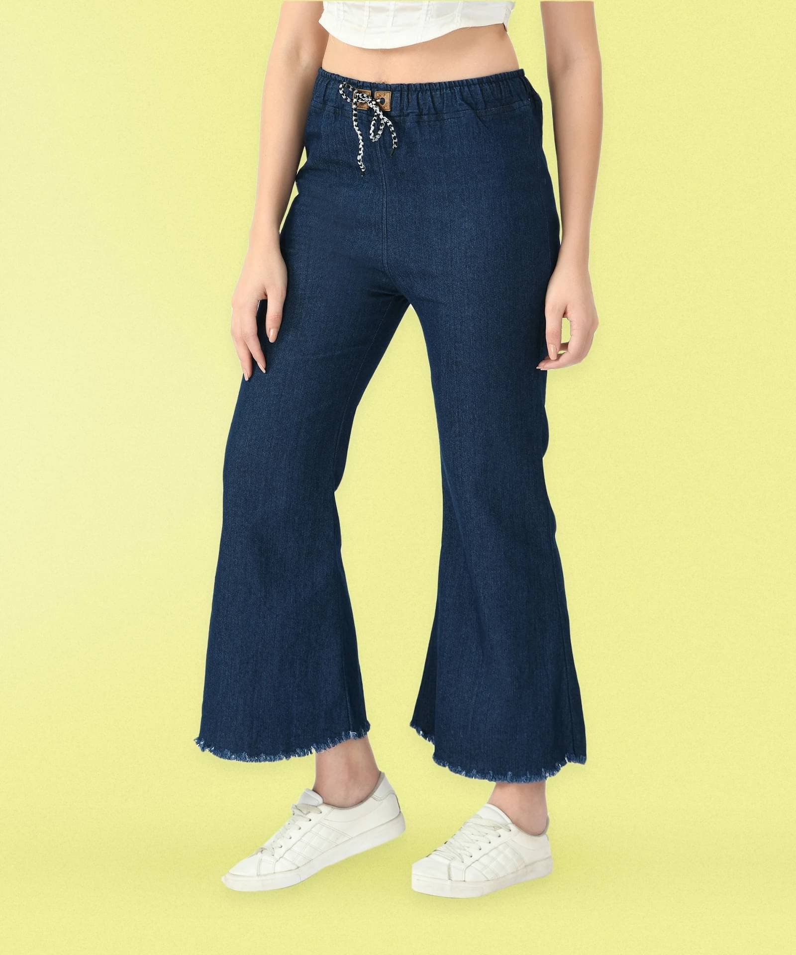     			NEUNK Women's Flared Mid-Rise Jeans ( Dark Blue )