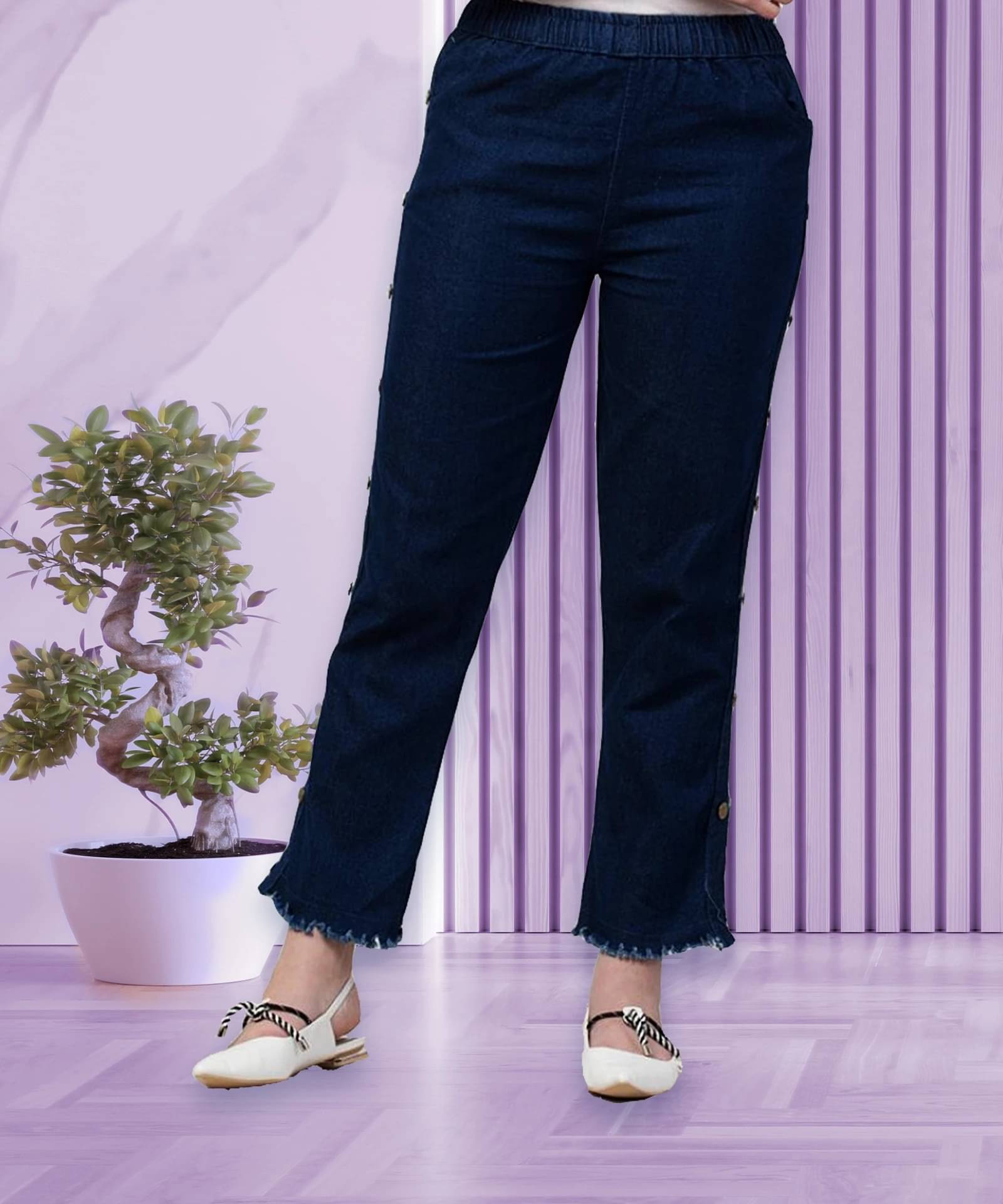     			NEUNK Women's Regular Fit Mid-Rise Jeans ( Dark Blue )