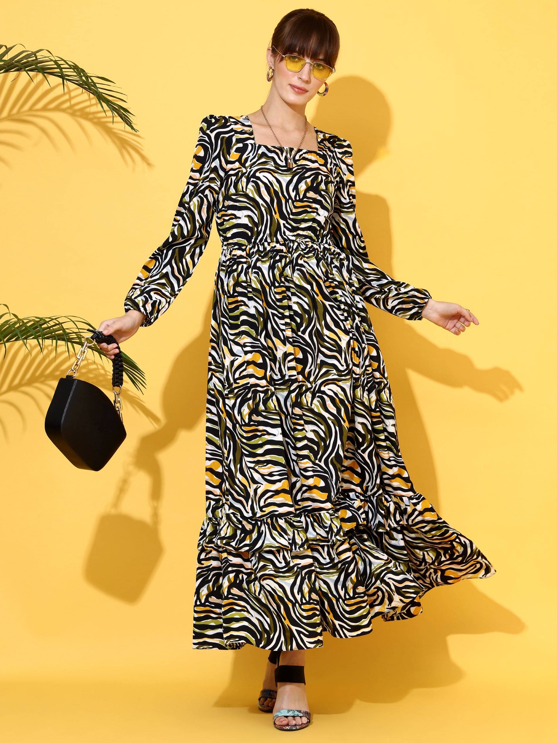     			Sheetal associates Women Crepe Printed Fit & Flare Dress ( Multicolor )